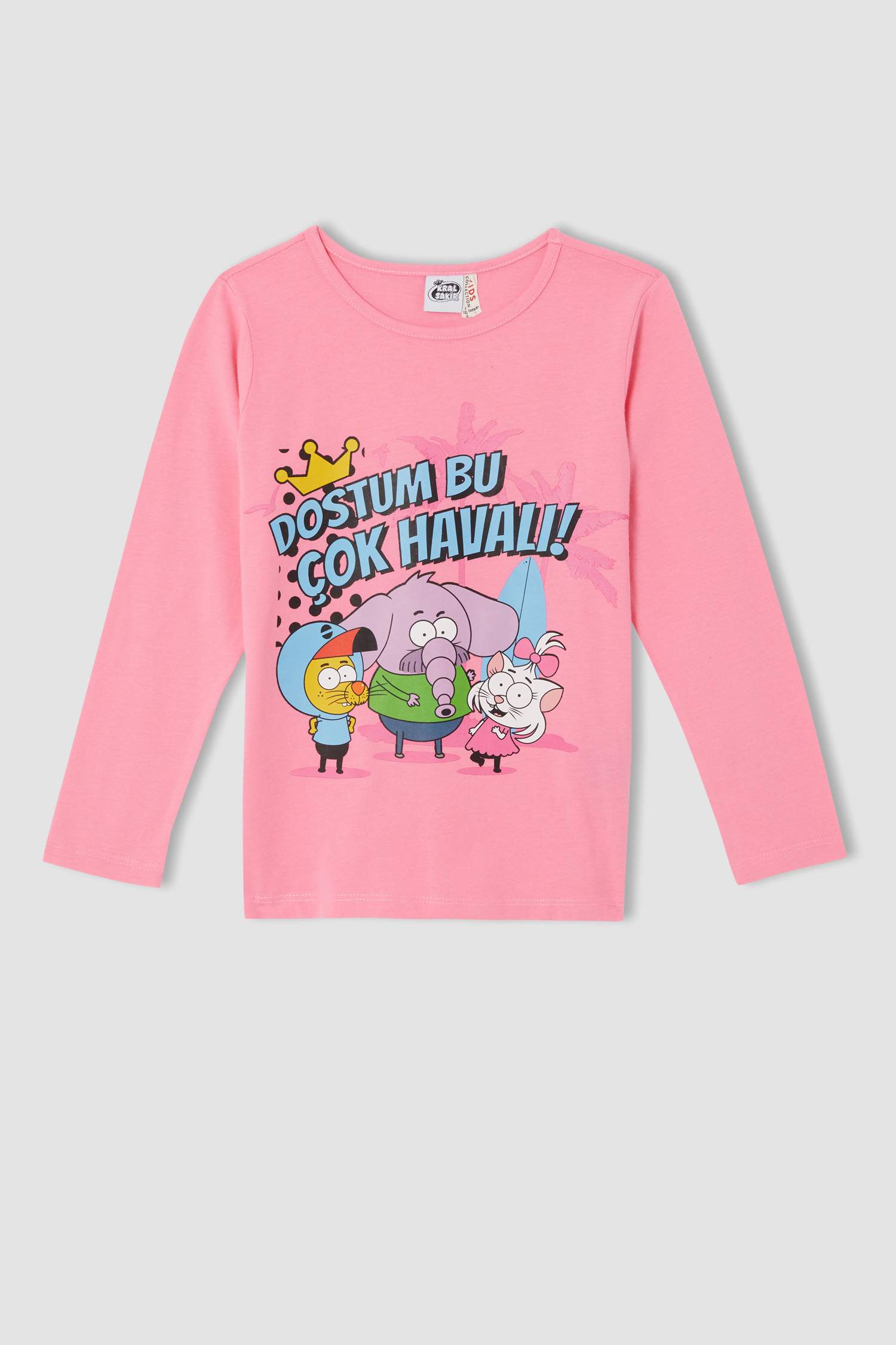 Kız Çocuk Kral Şakir Lisanslı Uzun Kollu Pamuklu Pijama Takımı