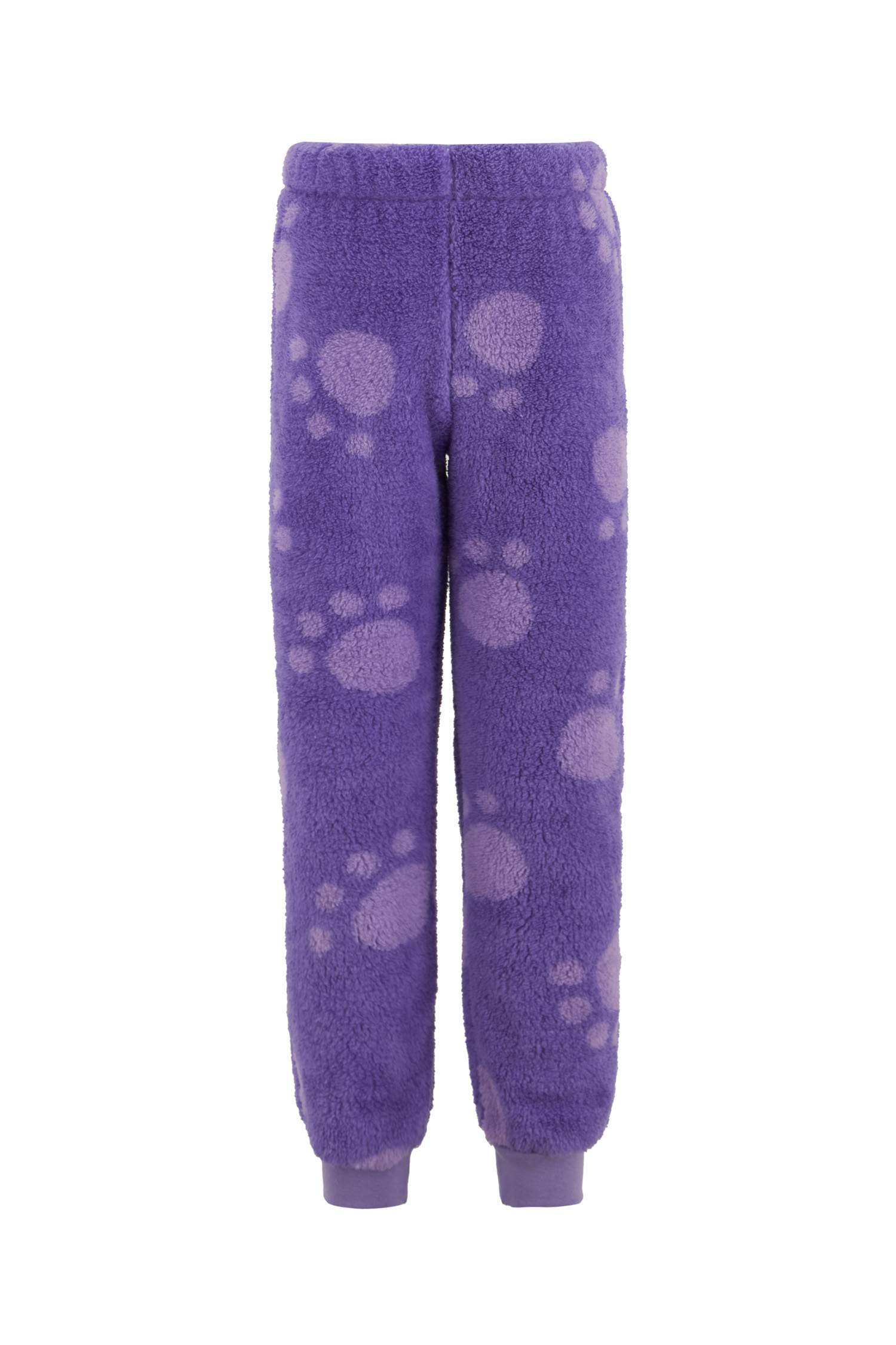 Kız Çocuk Baskılı Pelüş Uzun Kollu Pijama Takım