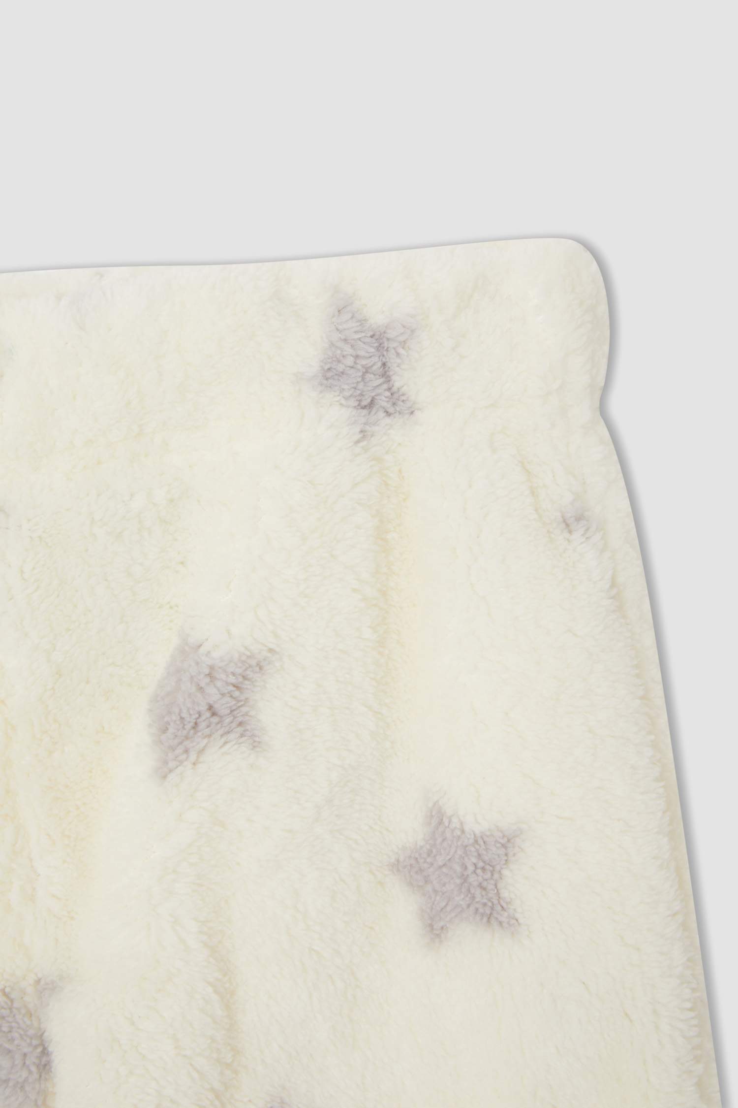 Kız Çocuk Kedi Baskılı Peluş Uzun Kollu Pijama Takımı