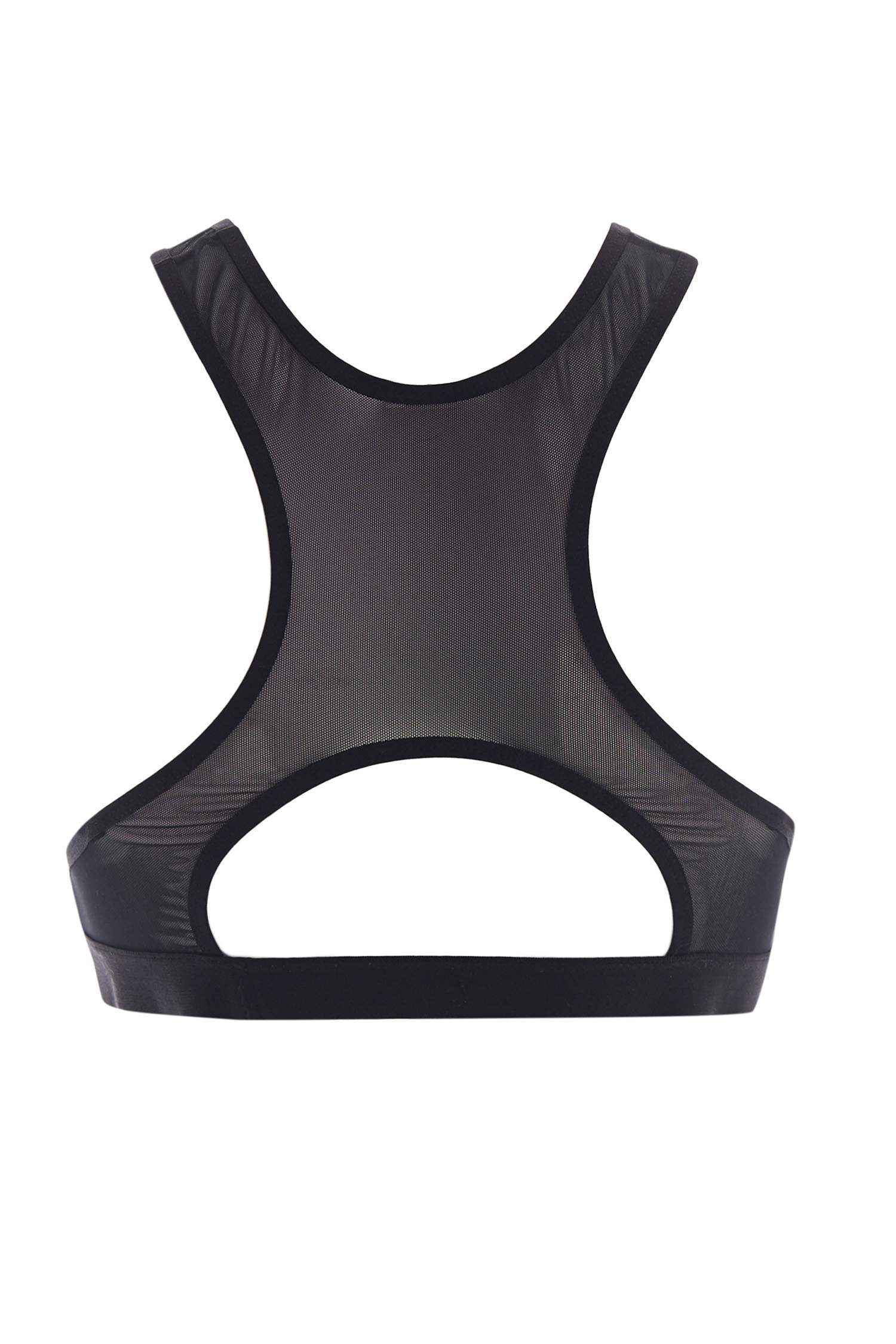 Halter Yaka Tül Detaylı Sporcu Sütyen