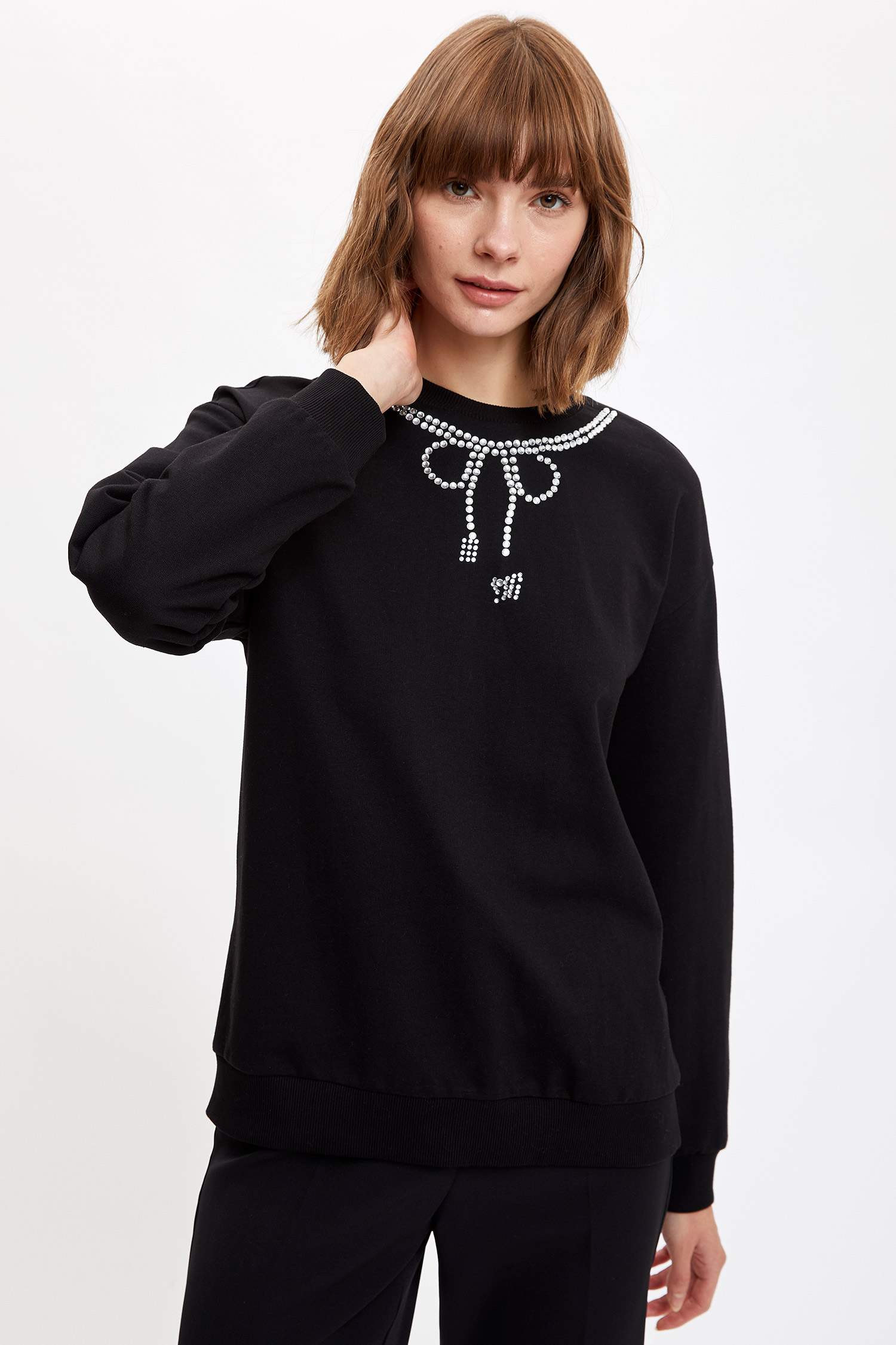 Regular Fit Bisiklet Yaka Uzun Kollu Sweatshirt