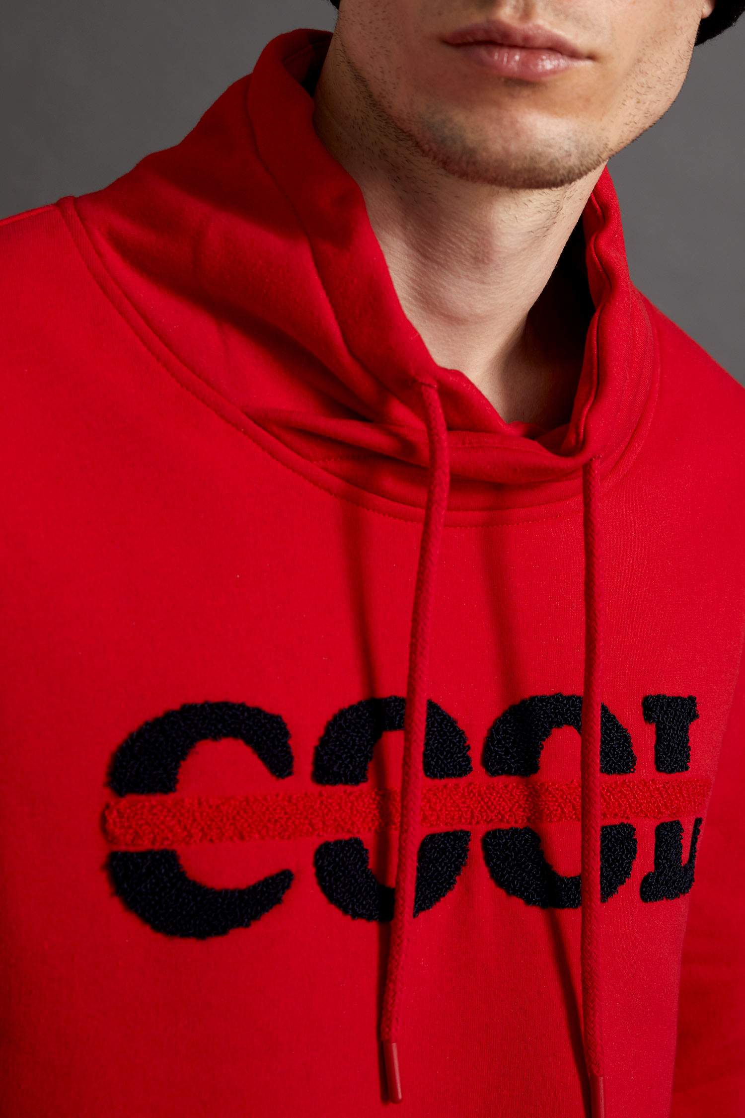Cool Baskılı Slim Fit Şal Yaka Sweatshirt