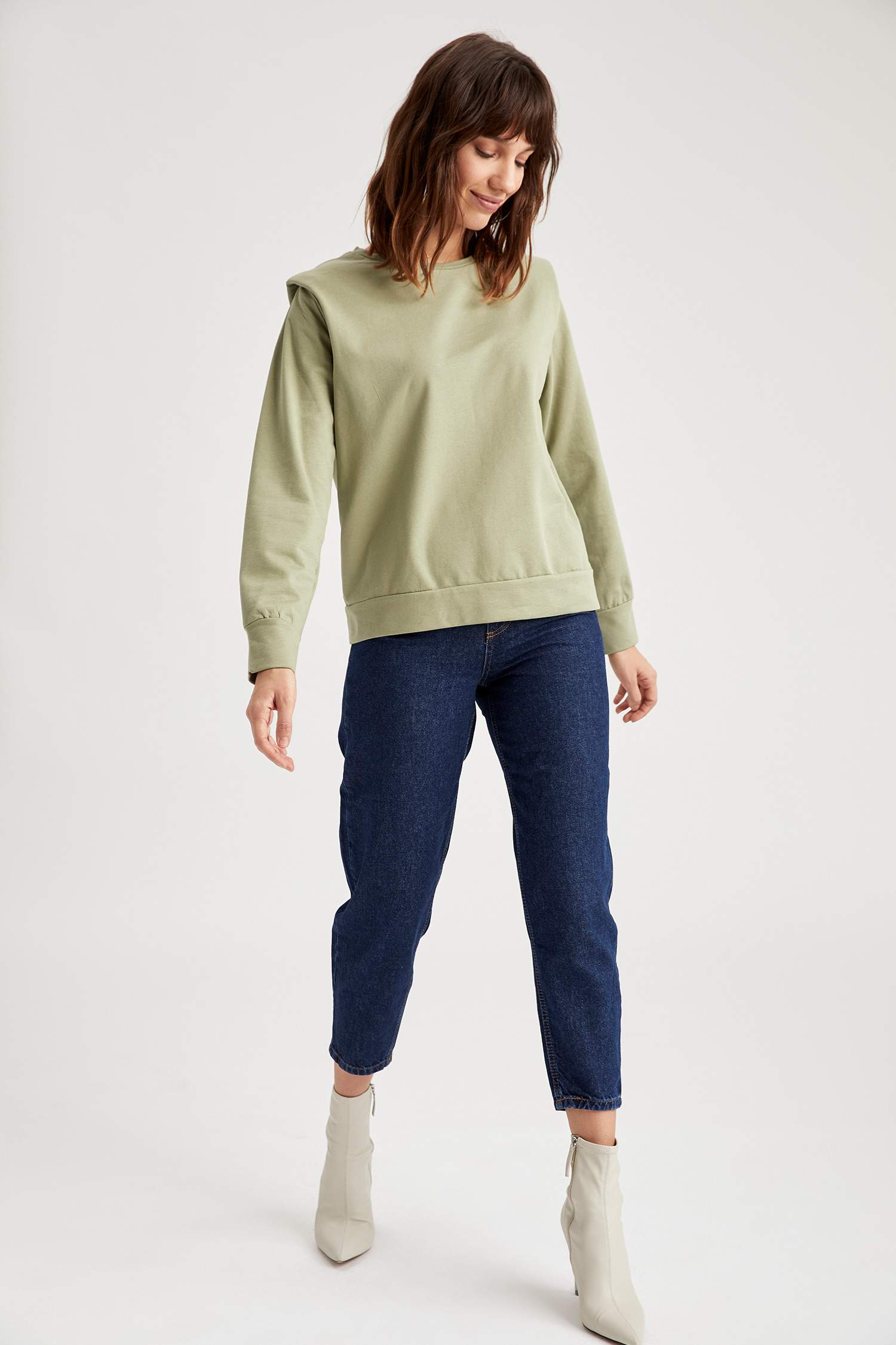 Vatka Omuzlu Örme Sweatshirt