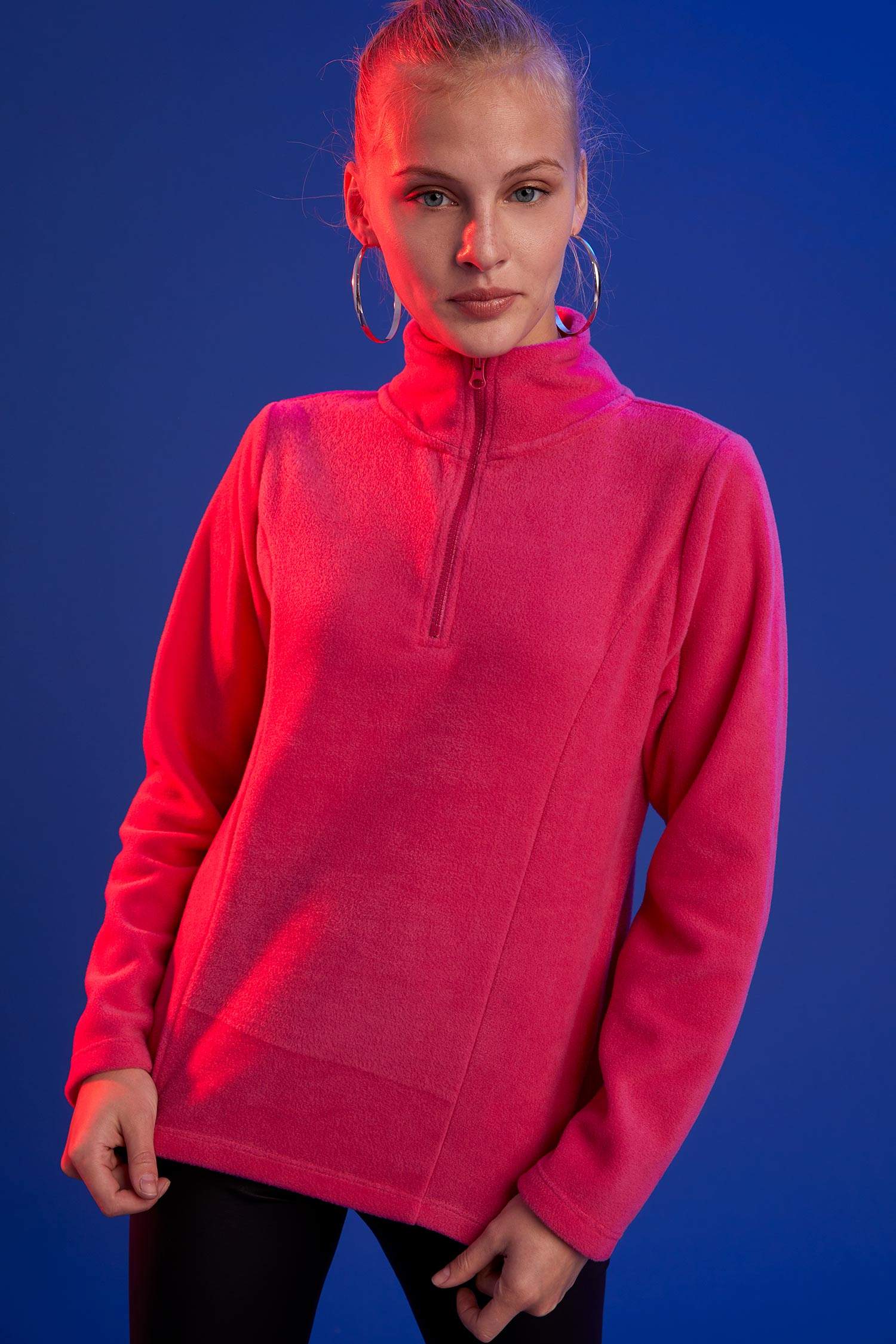 Fermuarlı Dik Yaka Sweatshirt