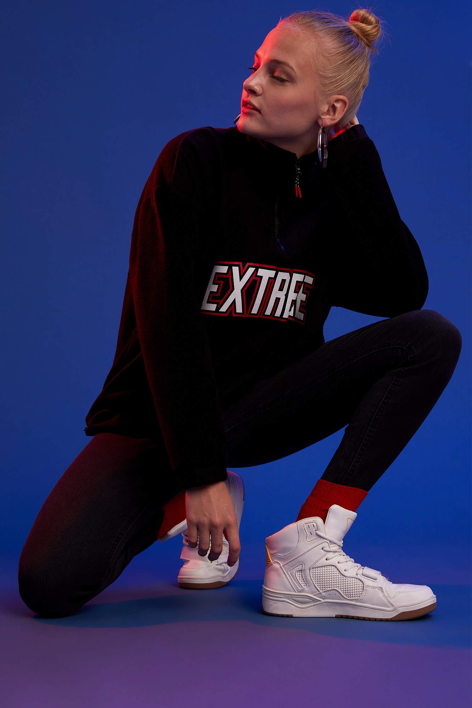 Baskılı Polar Sweatshirt