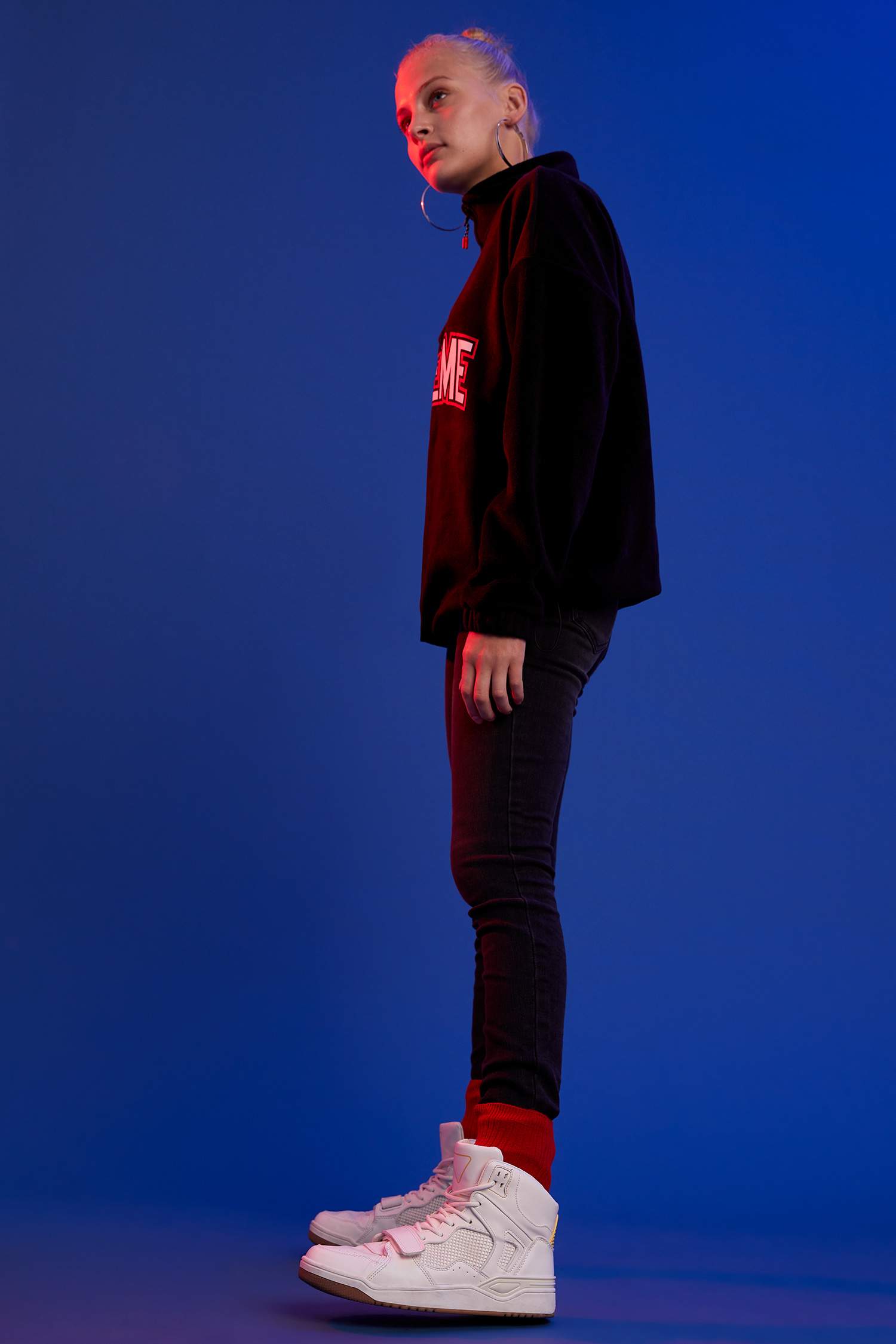 Baskılı Polar Sweatshirt