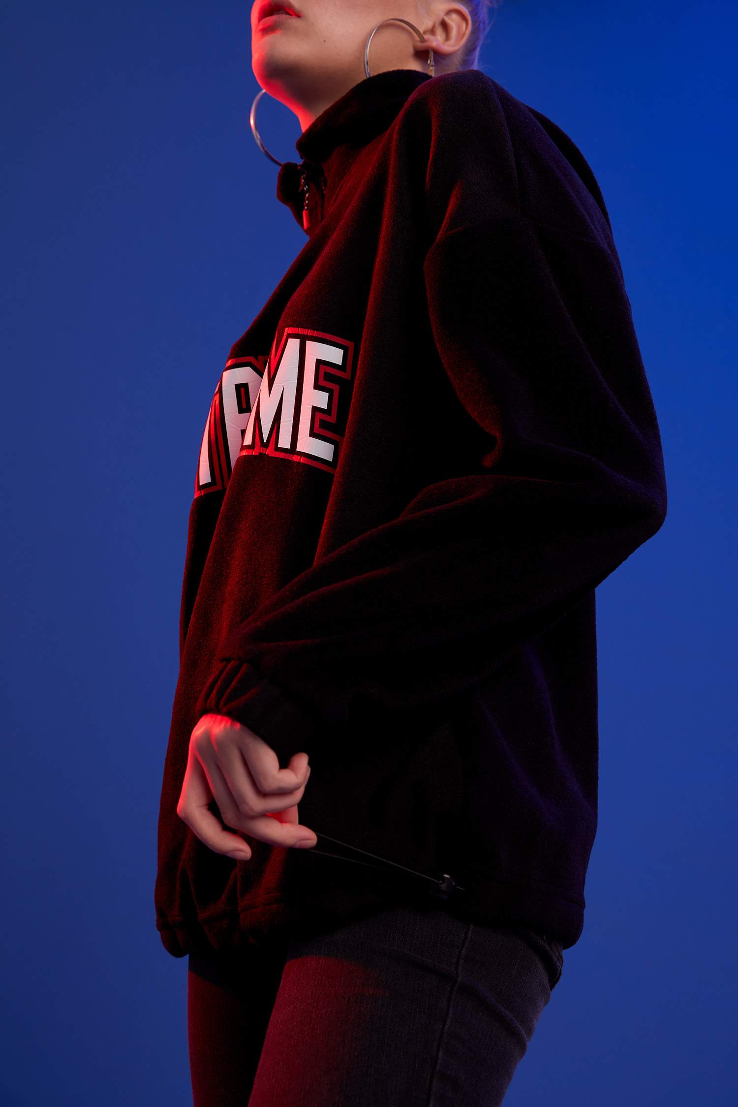 Baskılı Polar Sweatshirt