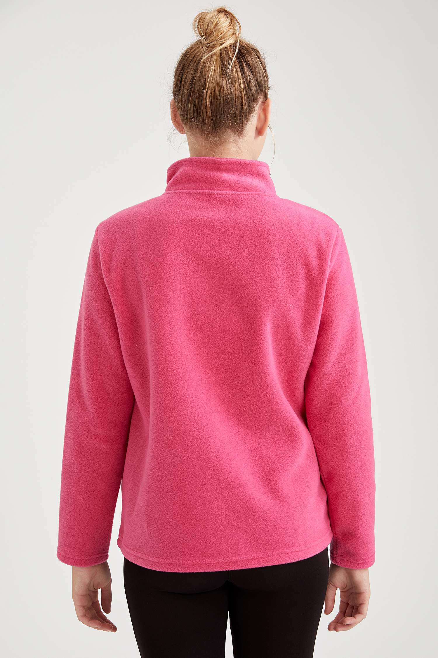 Fermuarlı Dik Yaka Renk Bloklu Sweatshirt