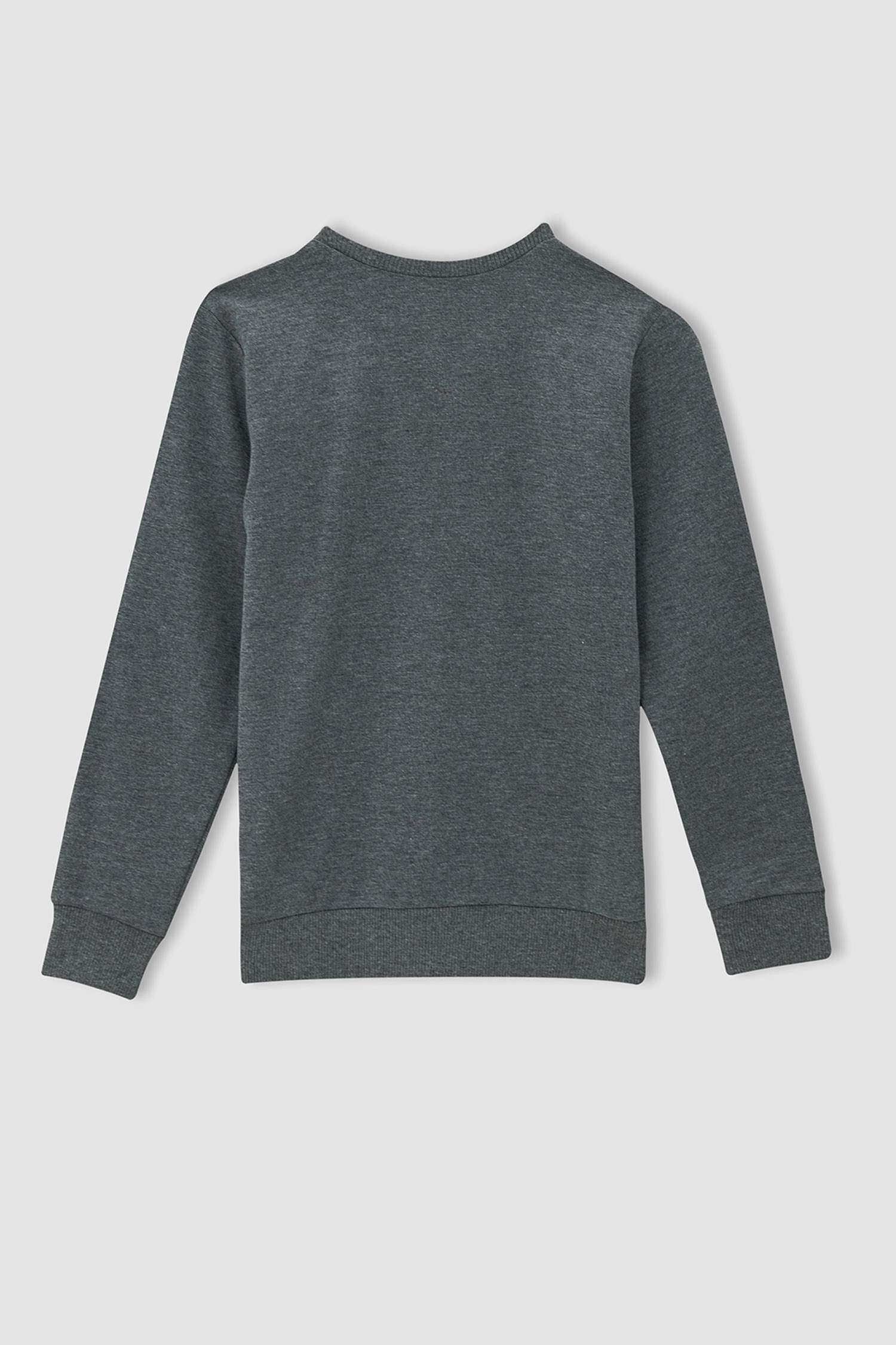 Erkek Çocuk Baskılı Sweatshirt ve Maskeli Takım