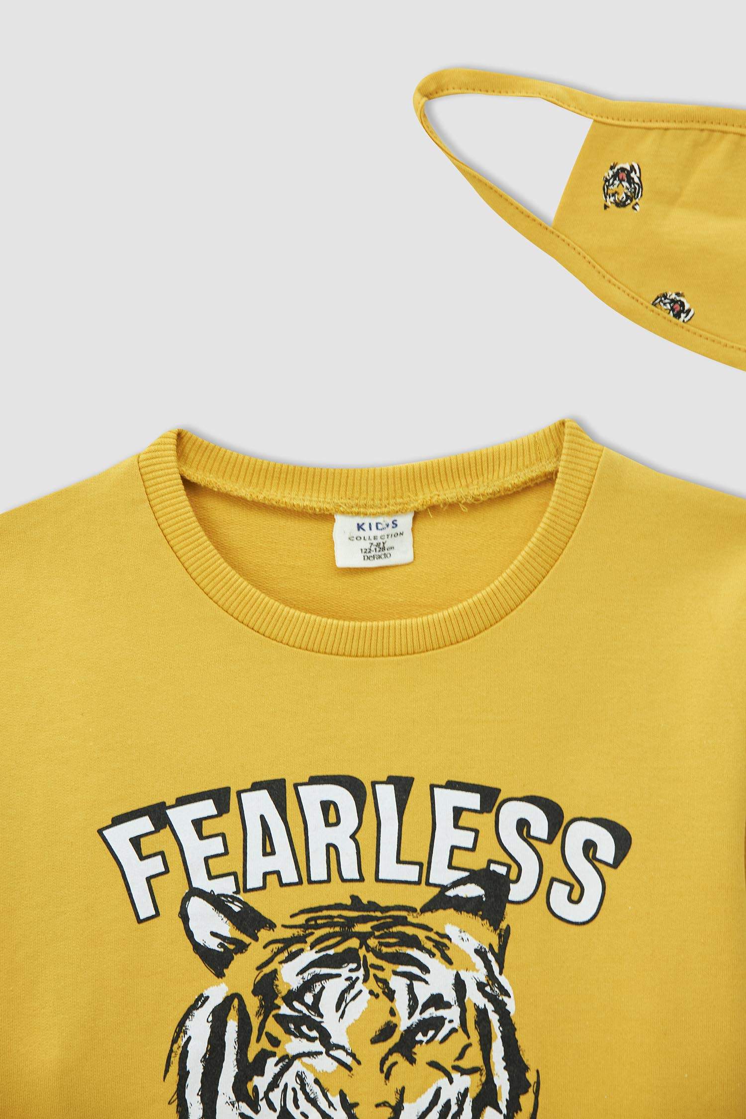 Erkek Çocuk Baskılı Sweatshirt ve Maskeli Takım