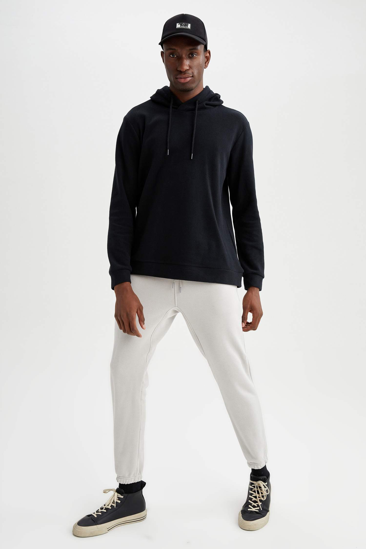 Regular Fit Kapüşonlu Basic Sweatshirt
