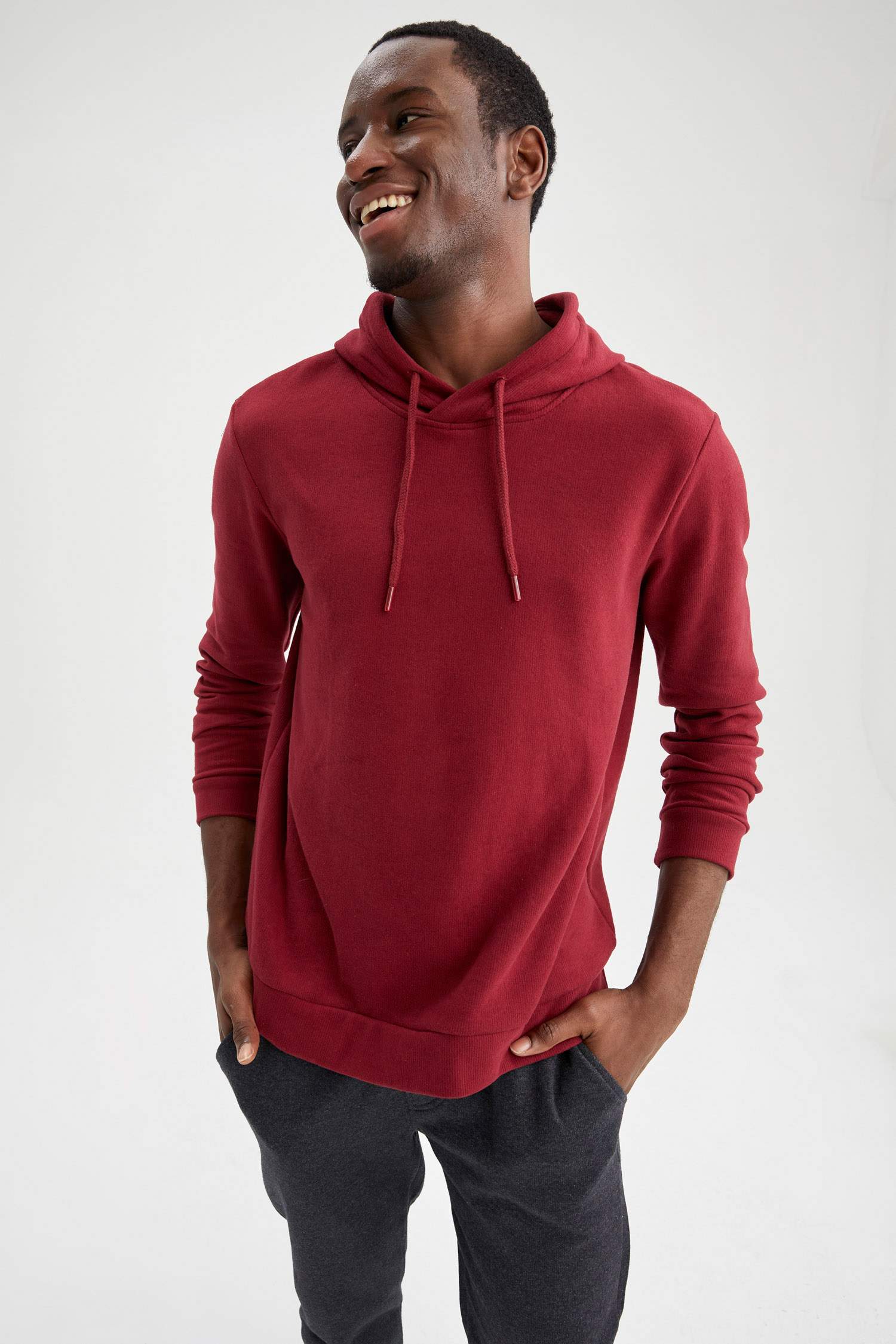 Regular Fit Kapüşonlu Basic Sweatshirt