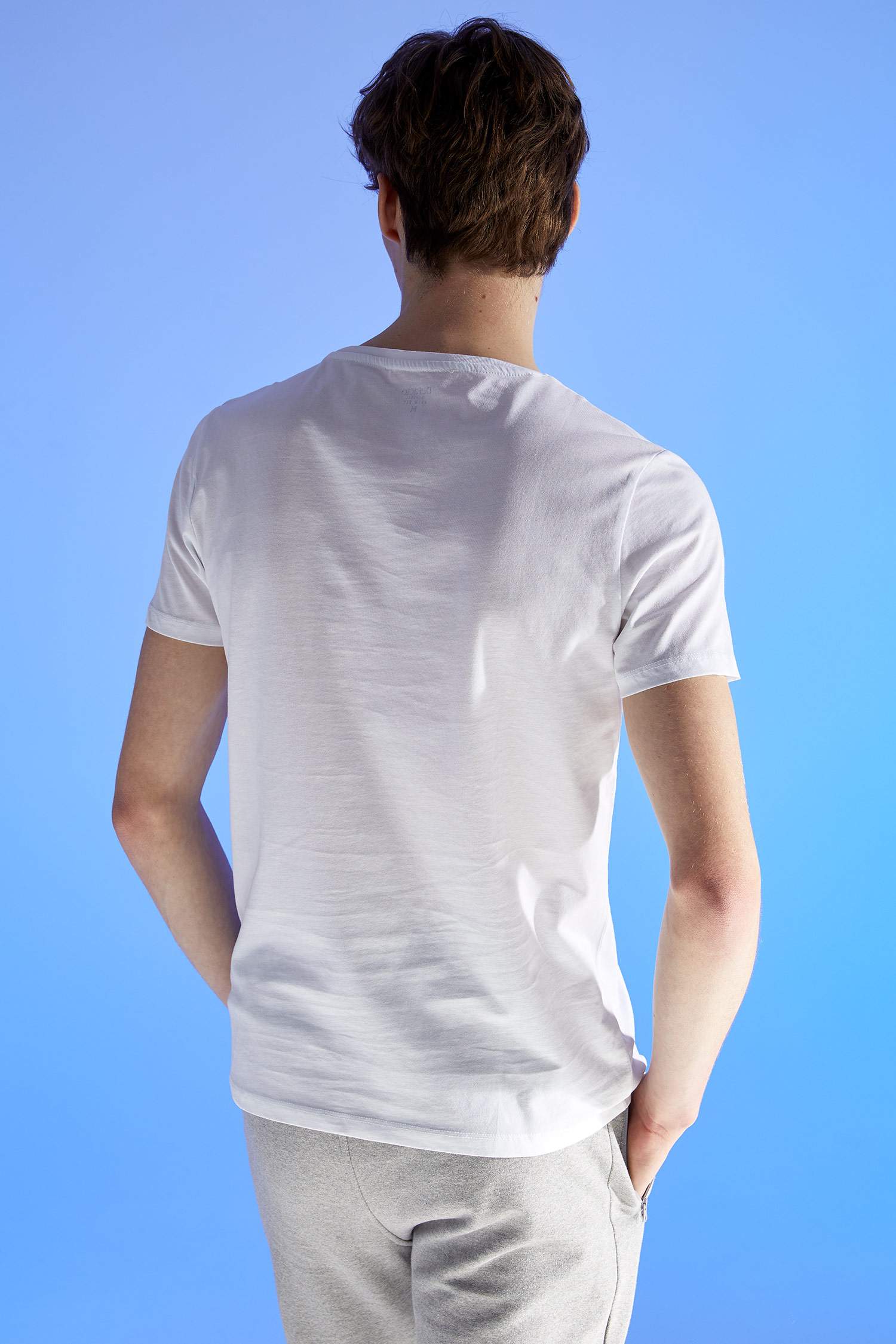 New York Baskılı Slim Fit Bisiklet Yaka Pamuklu Penye Tişört