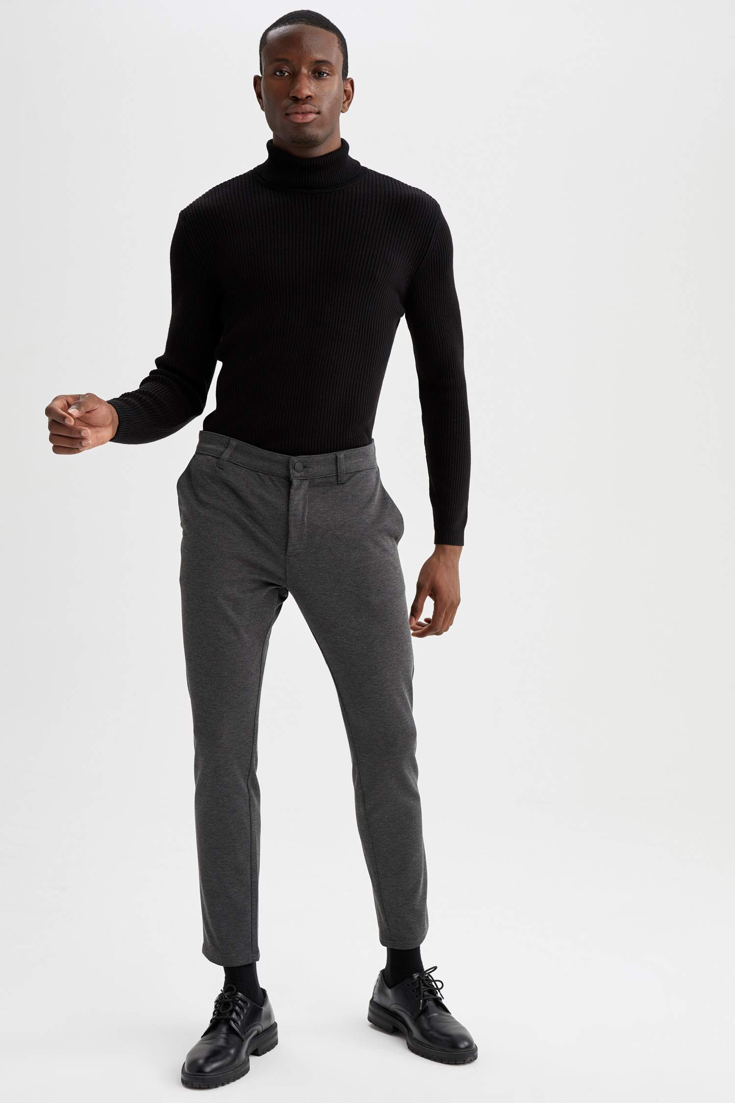 Slim Fit Balıkçı Yaka Triko Kazak