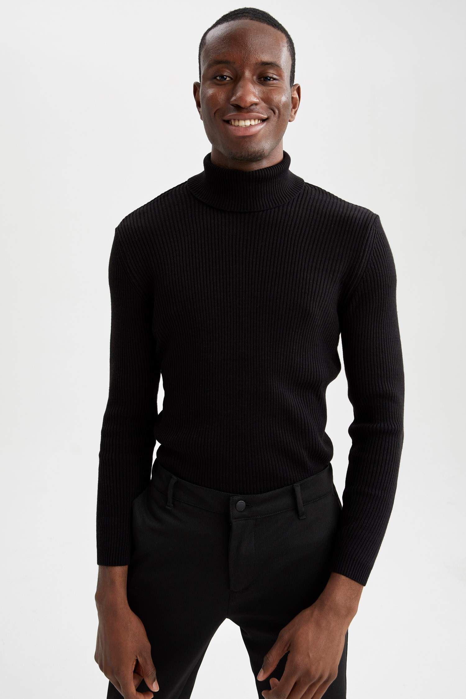 Slim Fit Balıkçı Yaka 2'li Triko Kazak
