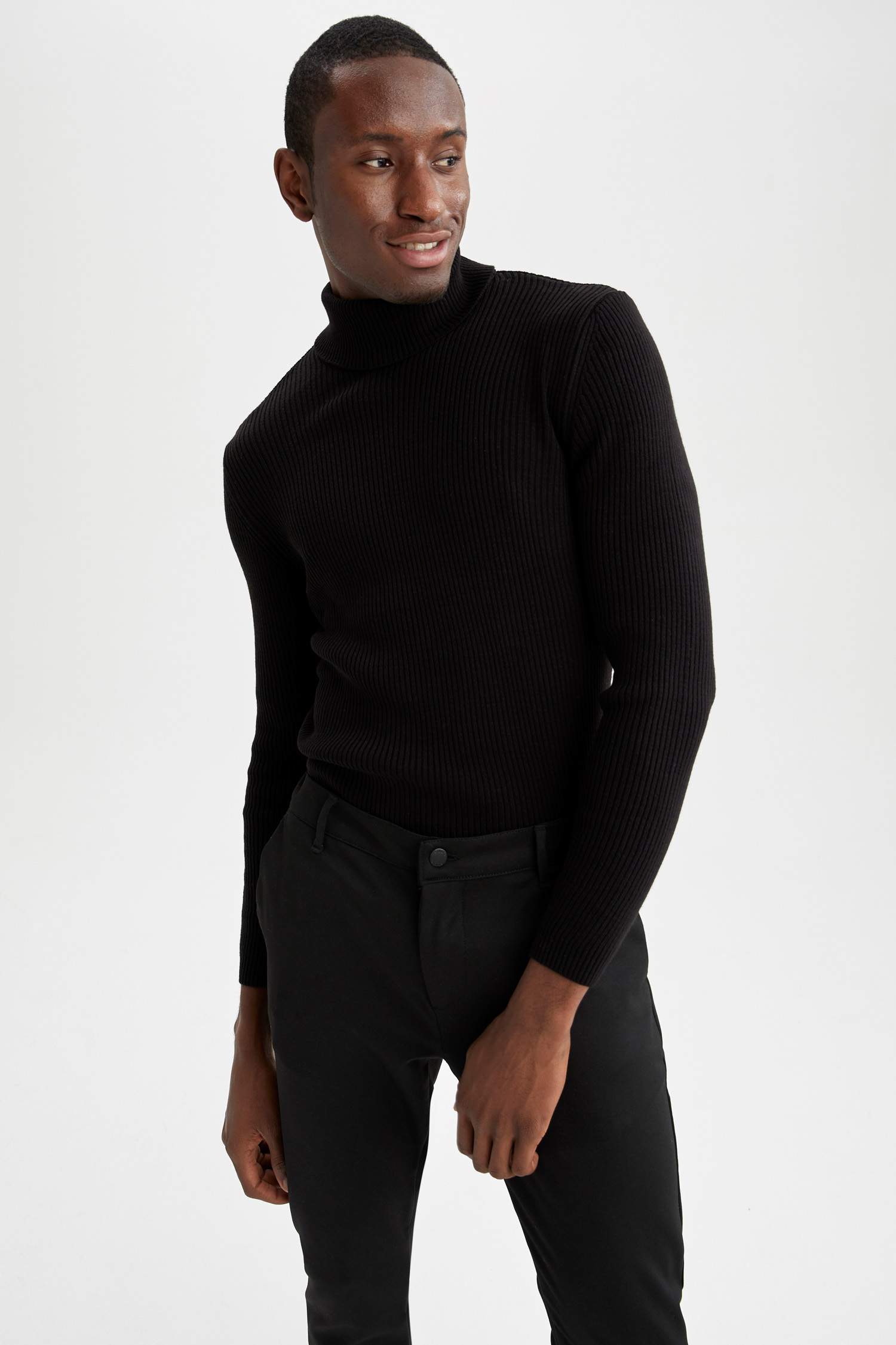 Slim Fit Balıkçı Yaka 2'li Triko Kazak