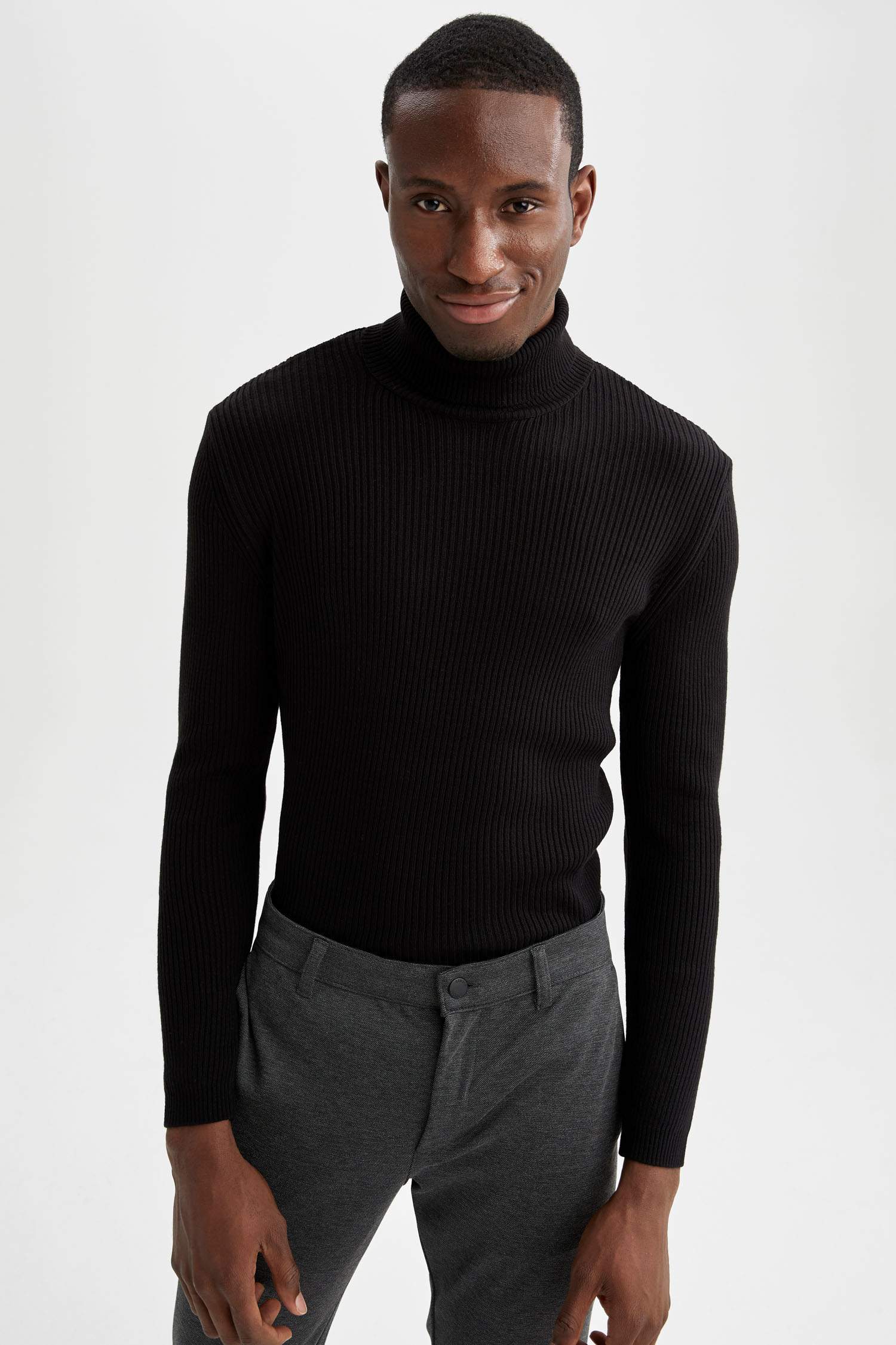 Slim Fit Balıkçı Yaka 2'li Triko Kazak