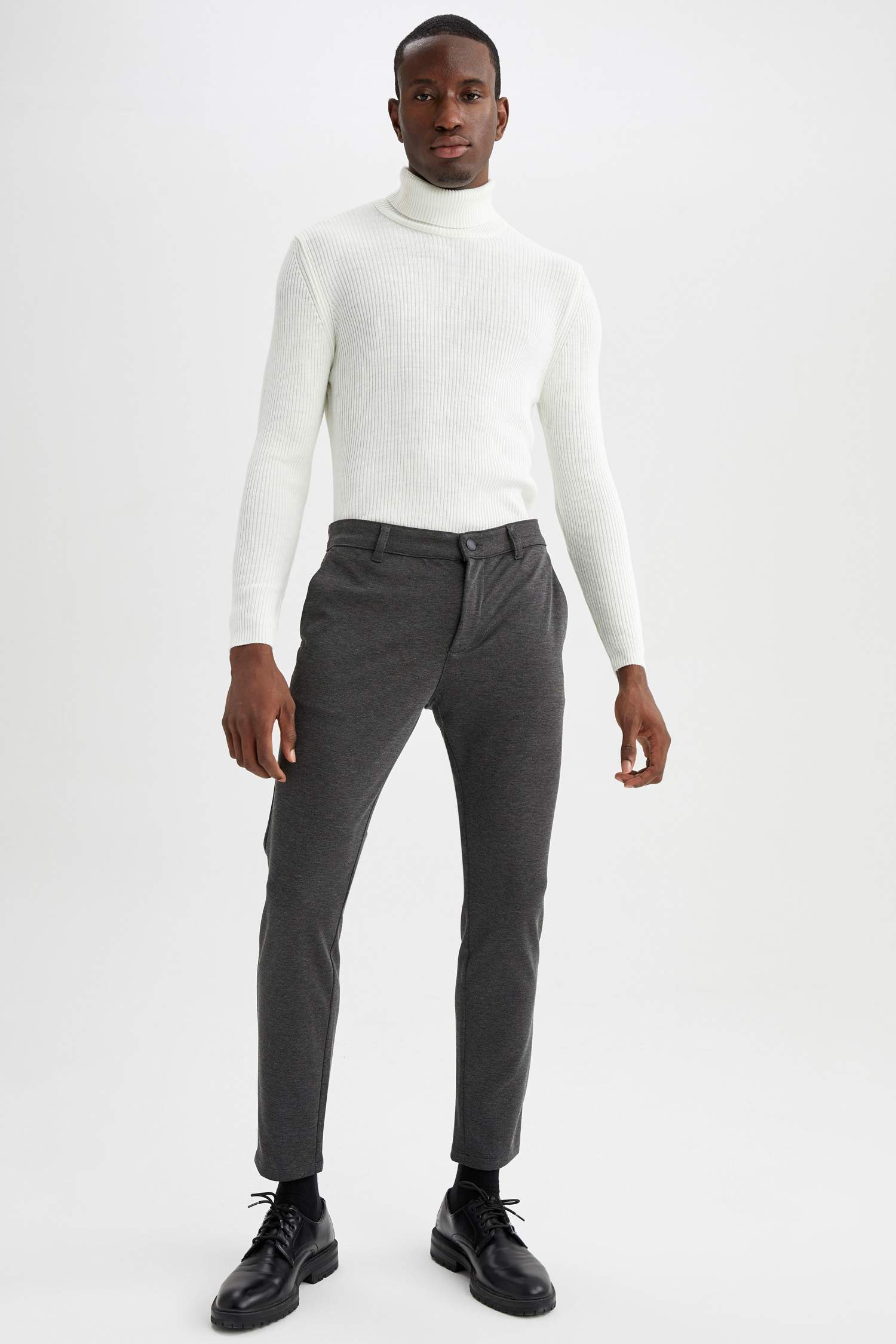 Slim Fit Balıkçı Yaka 2'li Triko Kazak