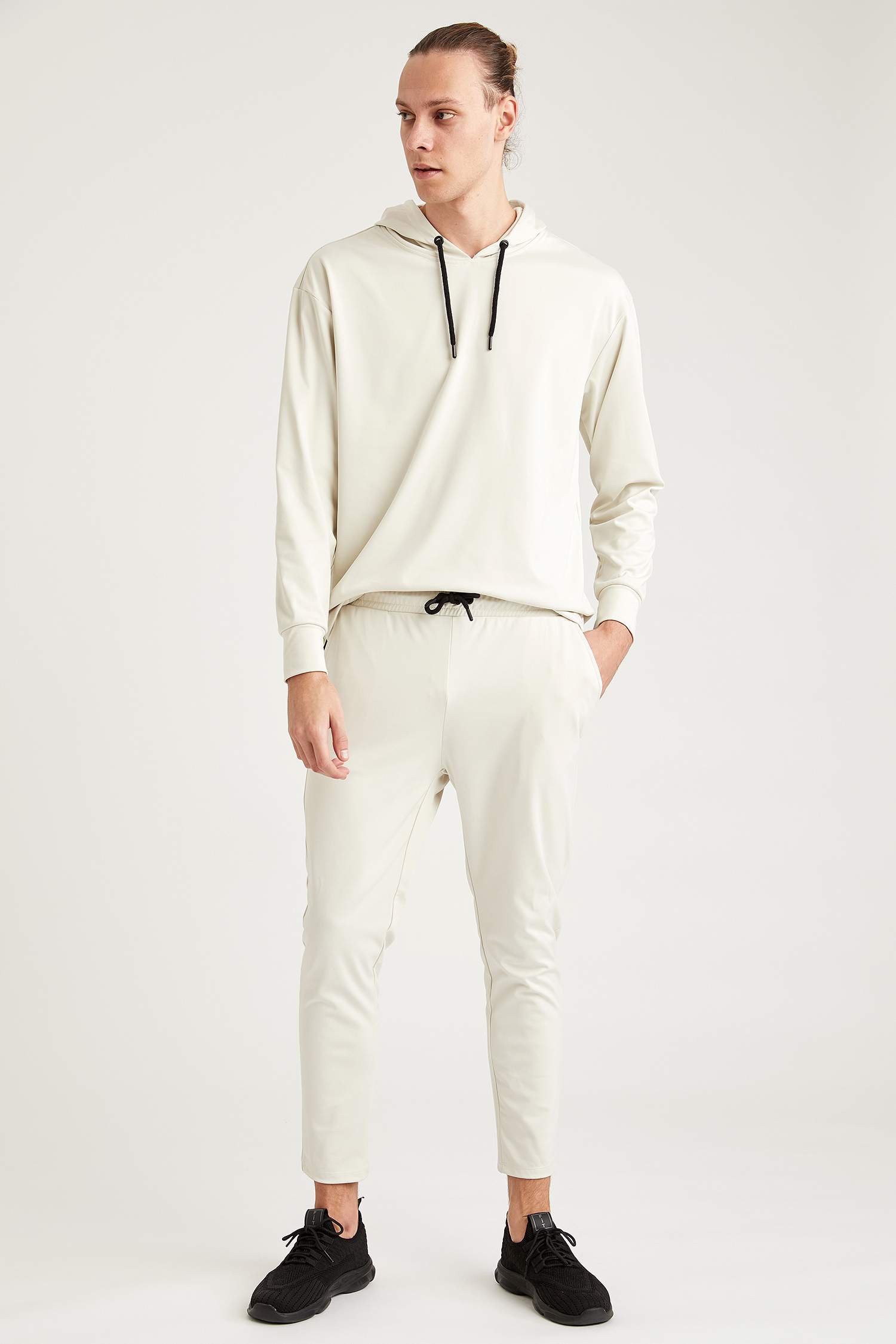 Oversize Fit Kapüşonlu Basic Spor Sweatshirt