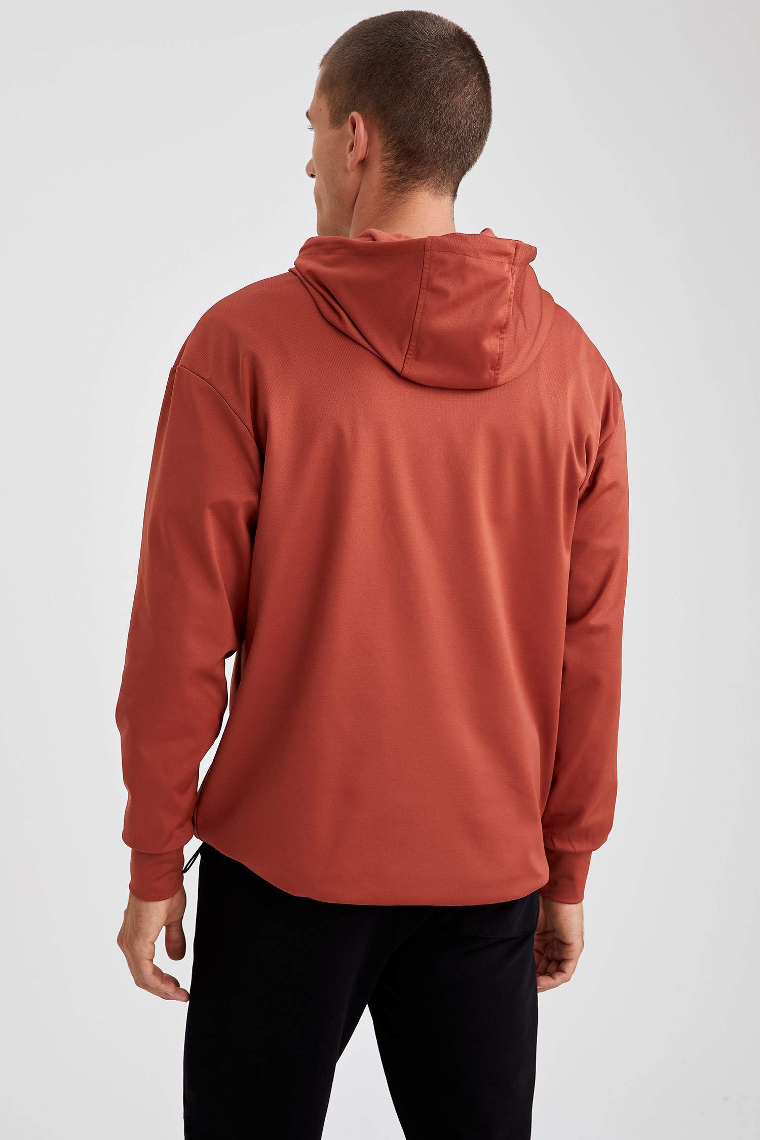 Oversize Fit Kapüşonlu Basic Spor Sweatshirt