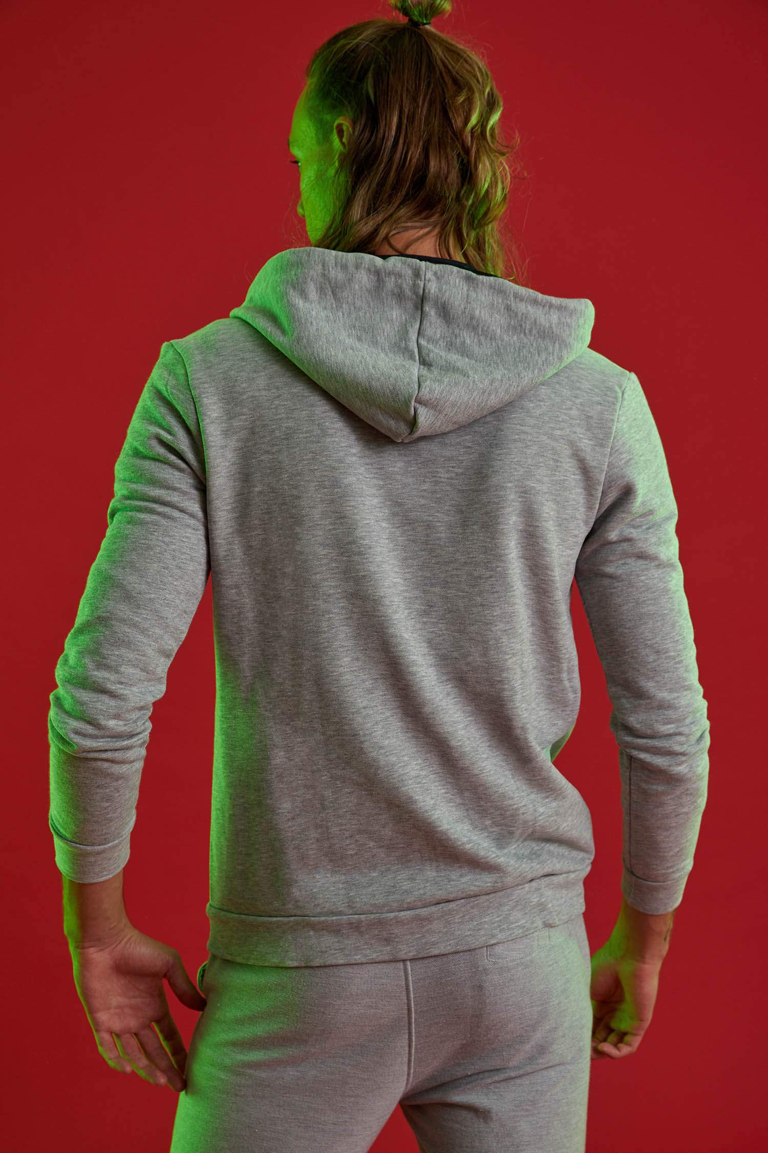 Slim Fit Kapüşonlu Fermuarlı Uzun Kollu Hırka