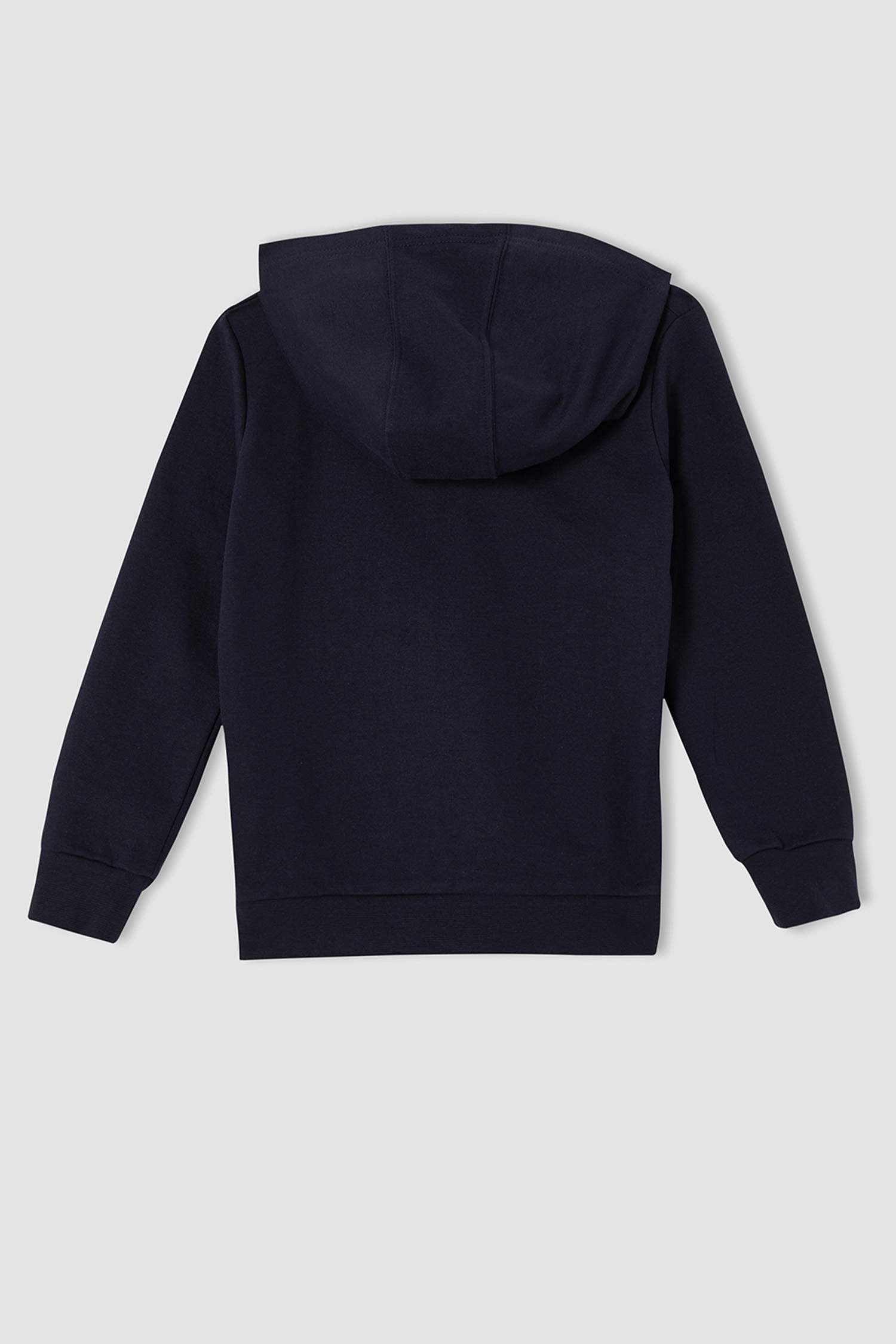 Erkek Çocuk Yazı Baskılı Korunaklı Kapüşonlu Sweatshirt