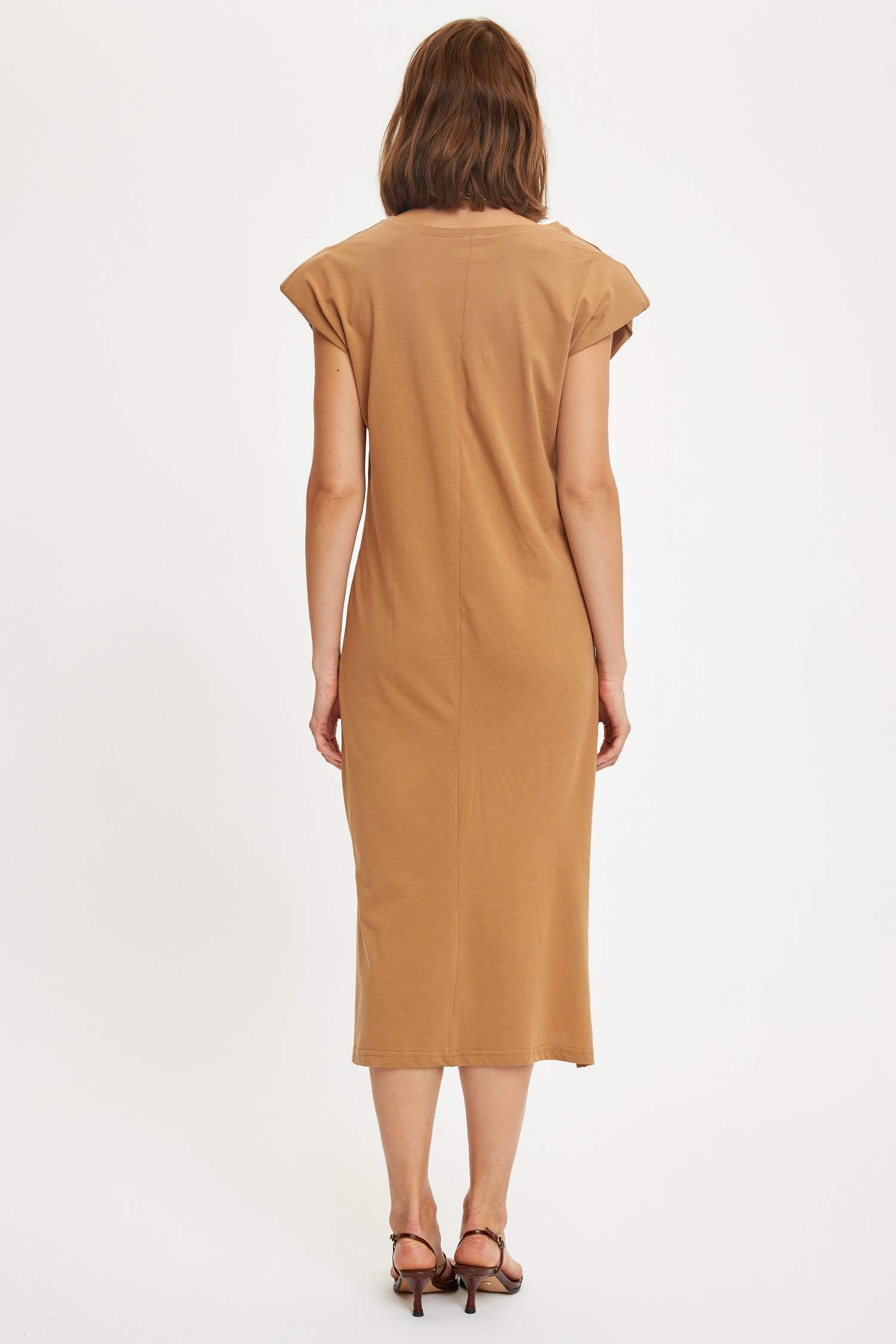 Basic Oversize Örme Kısa Kollu Tişört Elbise