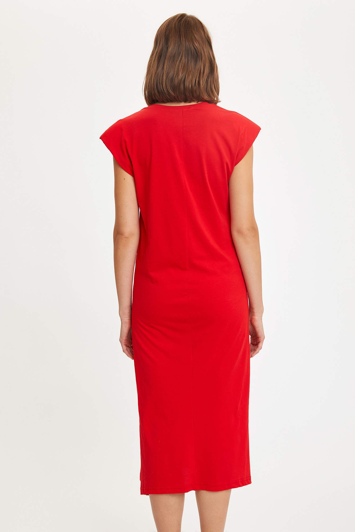 Basic Oversize Örme Kısa Kollu Tişört Elbise