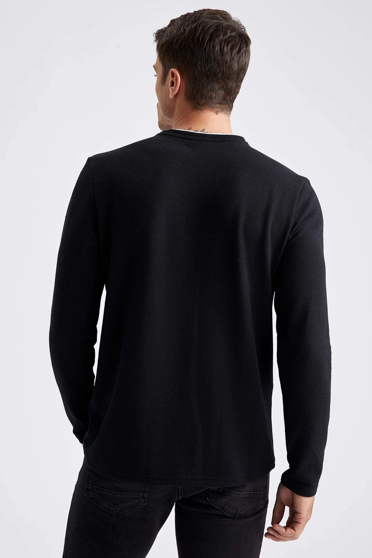 Slim Fit Bisiklet Yaka Sweatshirt