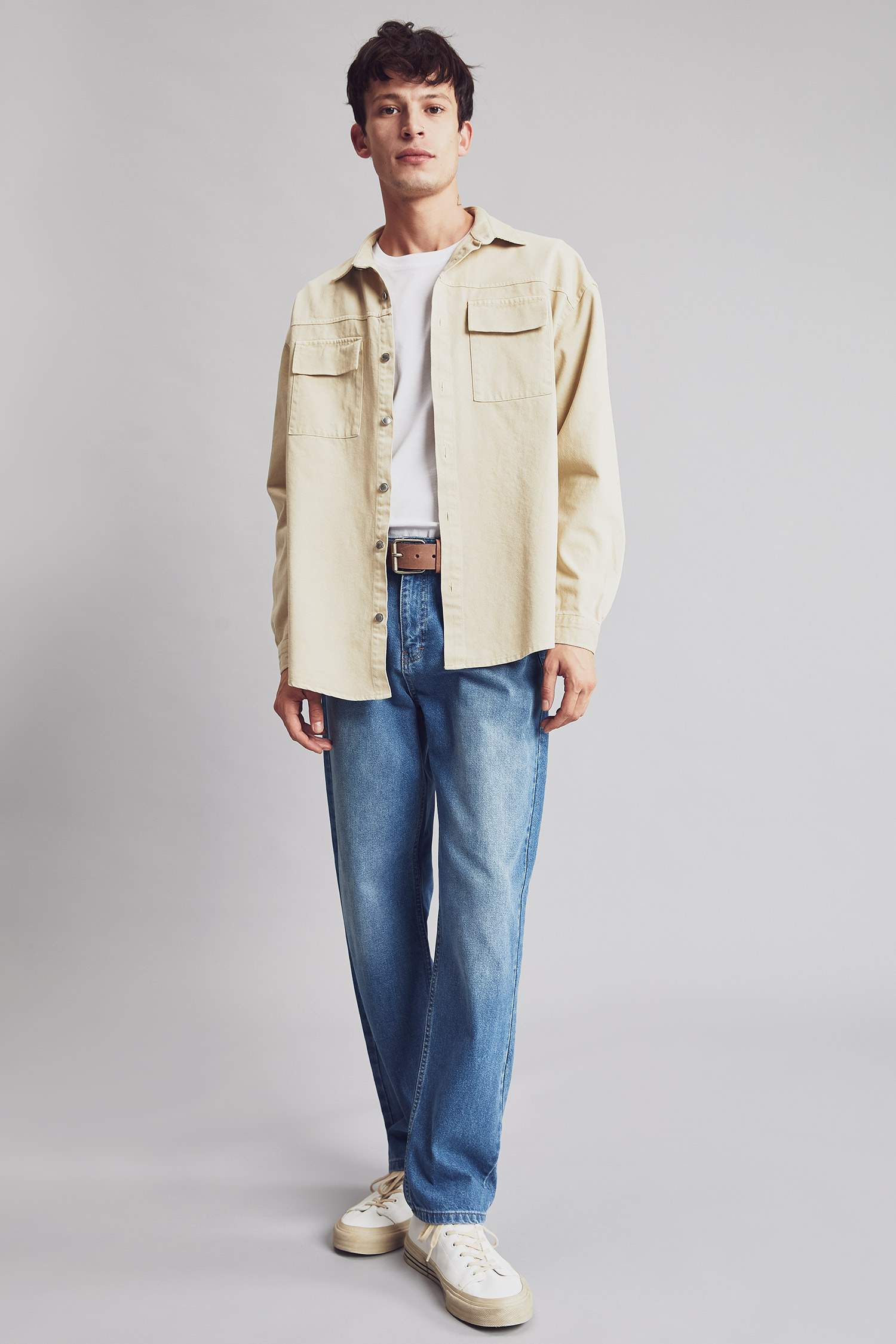 Oversize Fit Uzun Kollu Jean Gömlek Ceket