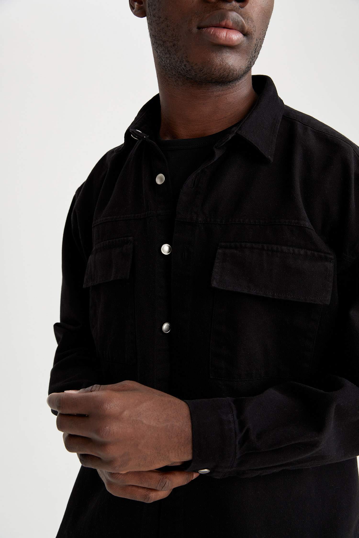 Oversize Fit Uzun Kollu Jean Gömlek Ceket