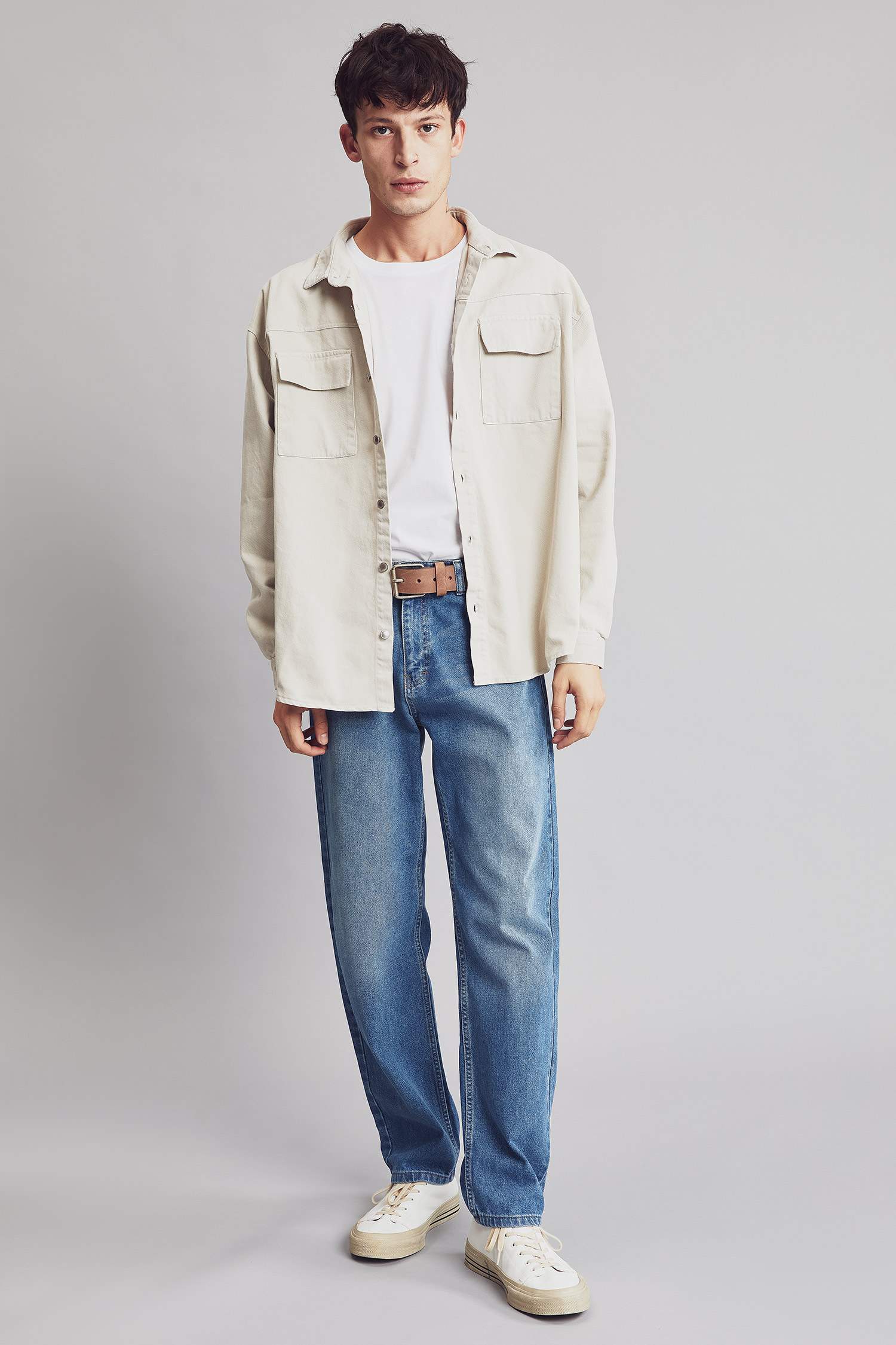 Oversize Fit Uzun Kollu Jean Gömlek Ceket