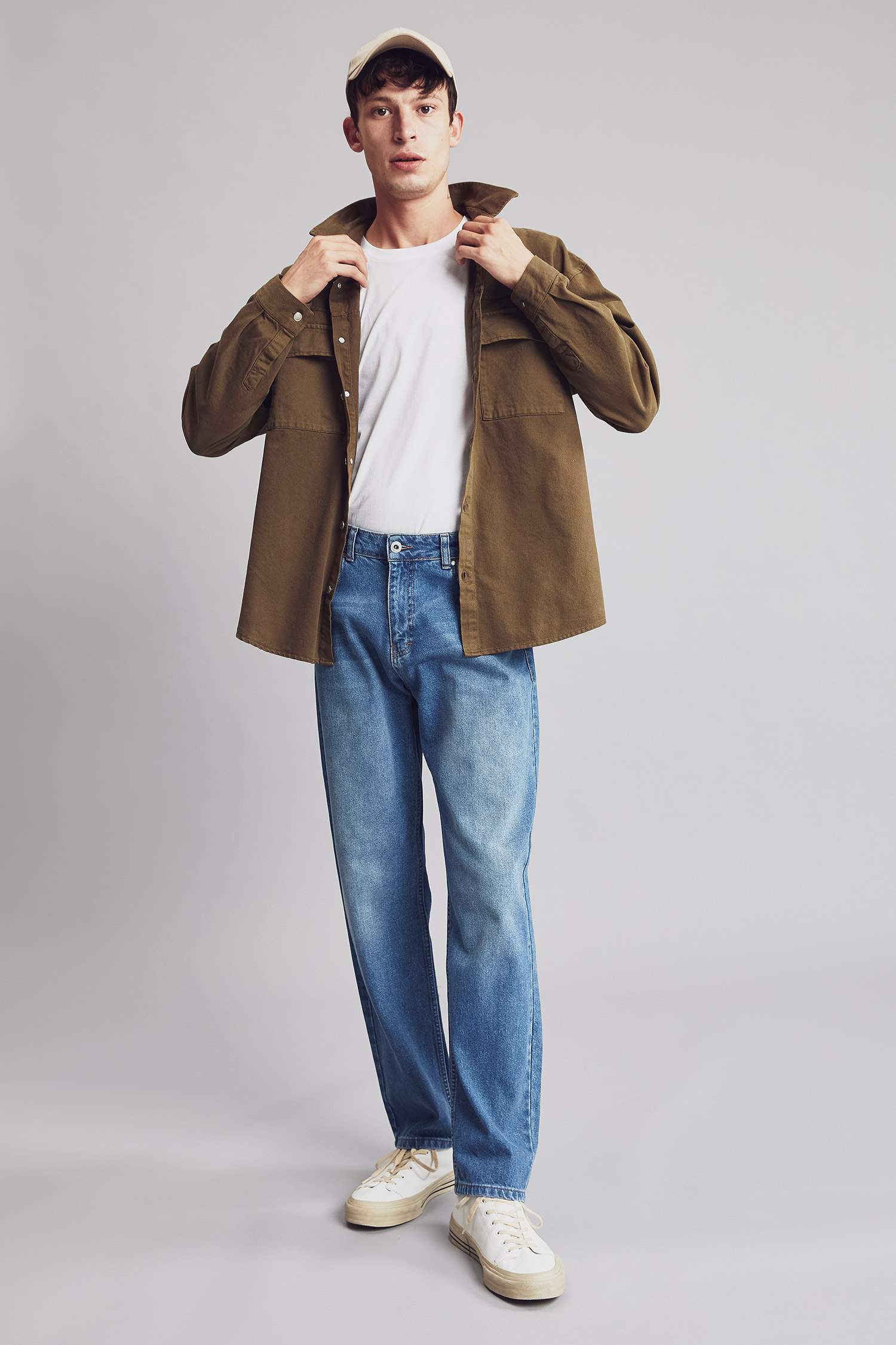 Oversize Fit Uzun Kollu Jean Gömlek Ceket