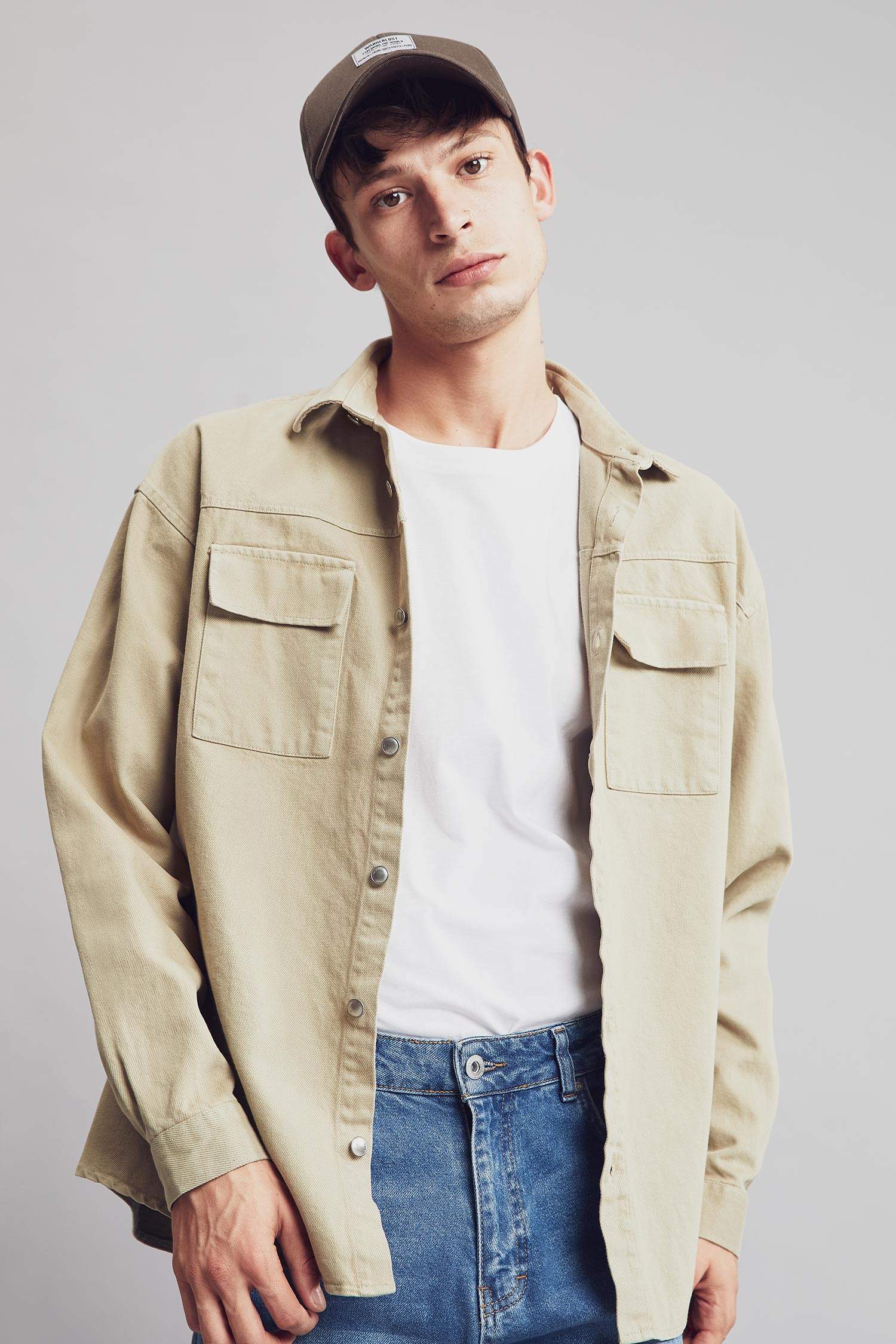 Oversize Fit Uzun Kollu Jean Gömlek Ceket