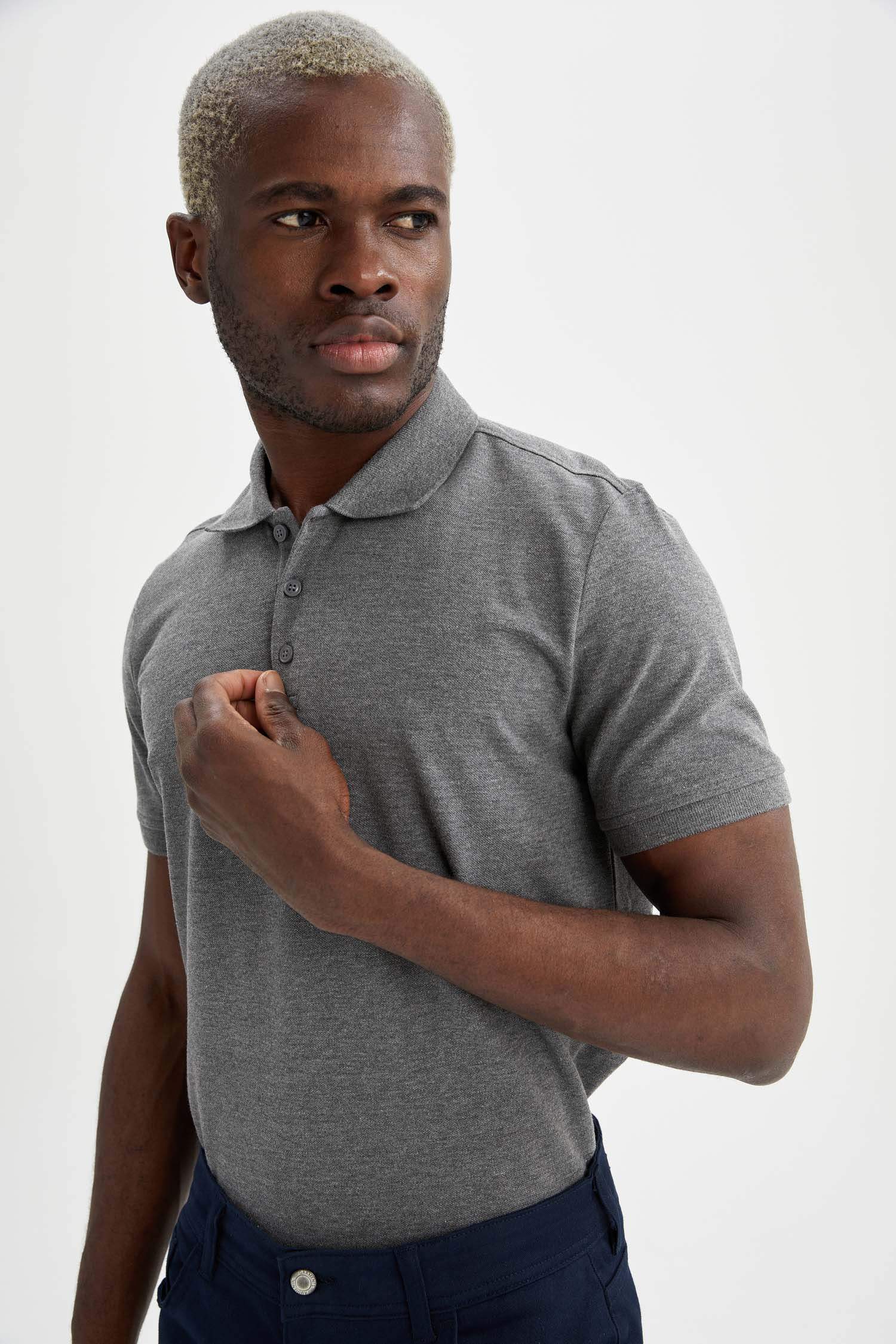 Regular Fit Polo Yaka Basic Tişört