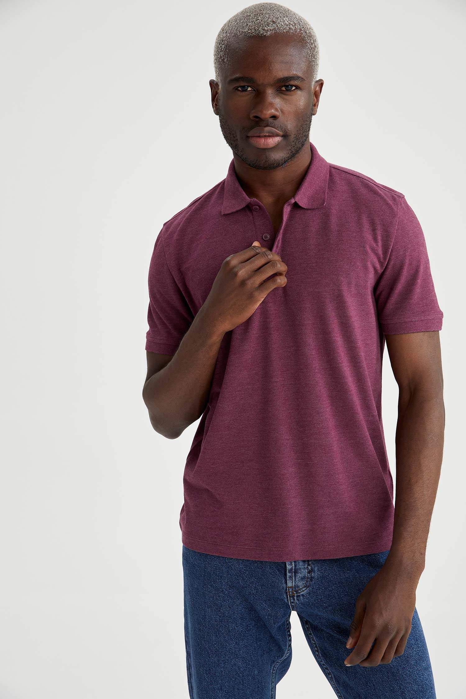 Regular Fit Polo Yaka Basic Tişört