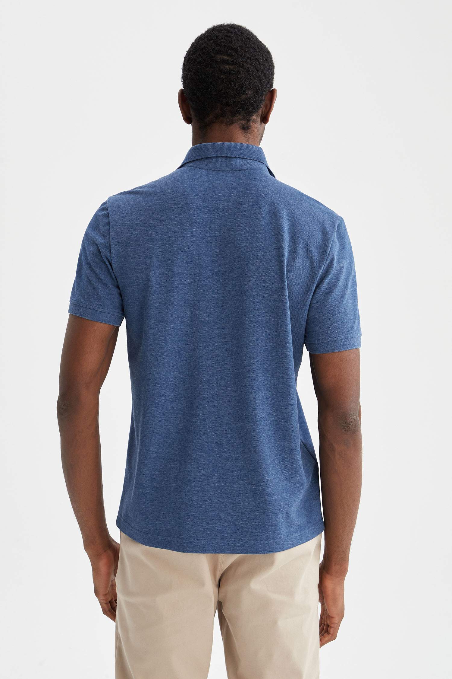 Regular Fit Polo Yaka Basic Pamuklu Penye Tişört