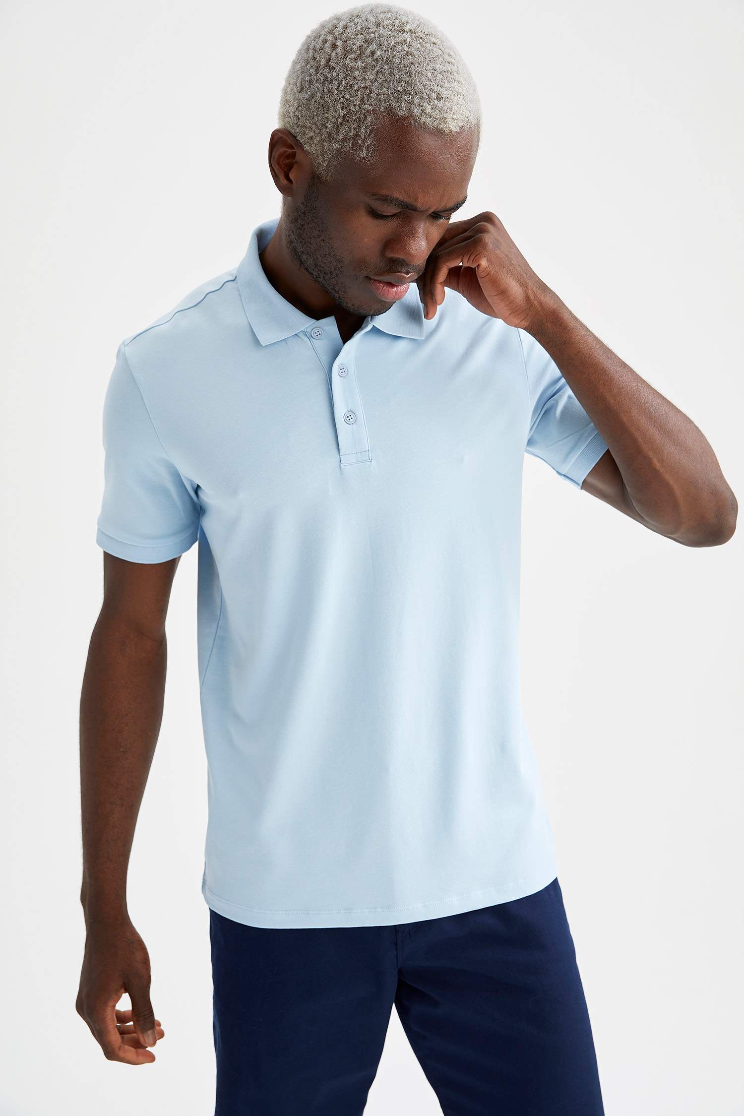 Slim Fit Polo Yaka Basic Kısa Kollu Tişört