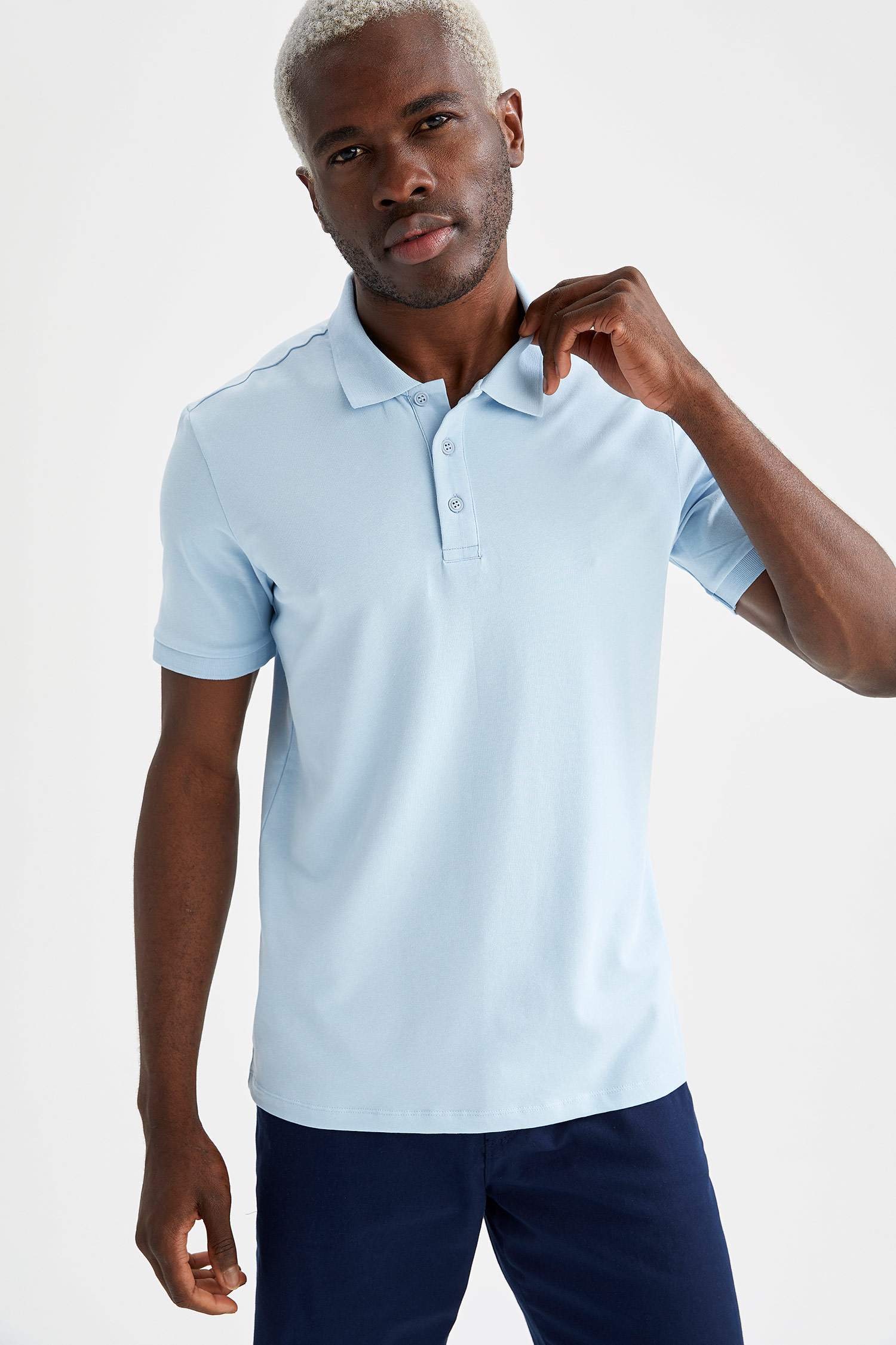 Slim Fit Polo Yaka Basic Kısa Kollu Tişört