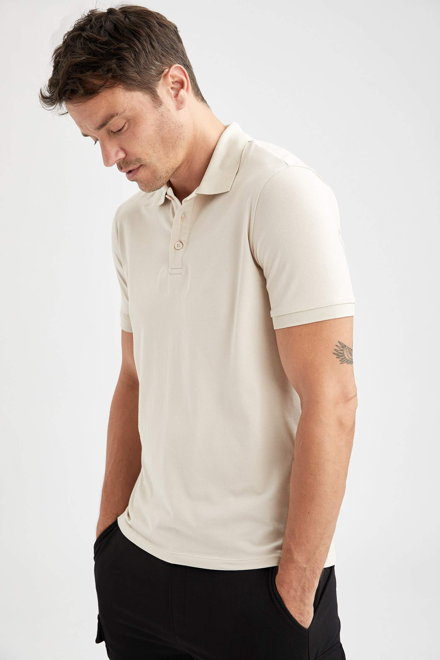 Slim Fit Polo Yaka Basic Kısa Kollu Tişört