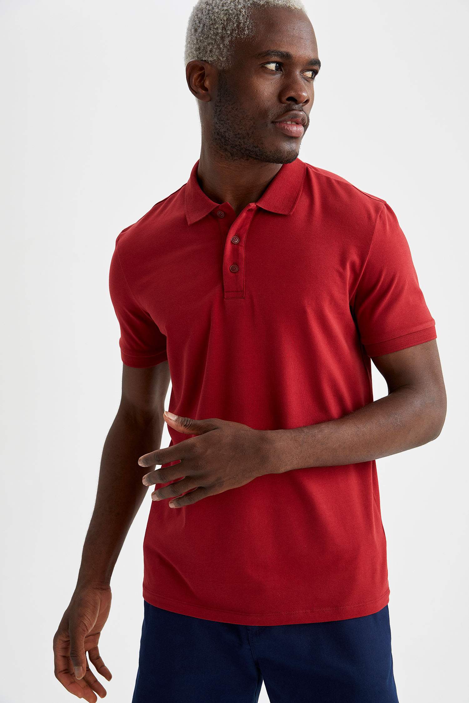Slim Fit Polo Yaka Basic Kısa Kollu Tişört