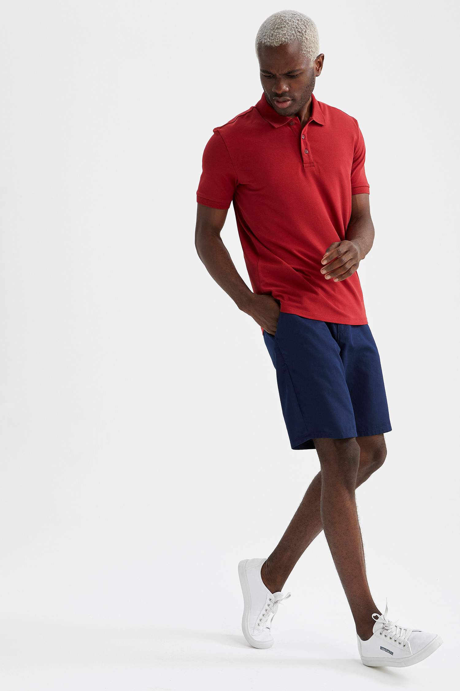 Slim Fit Polo Yaka Basic Kısa Kollu Tişört