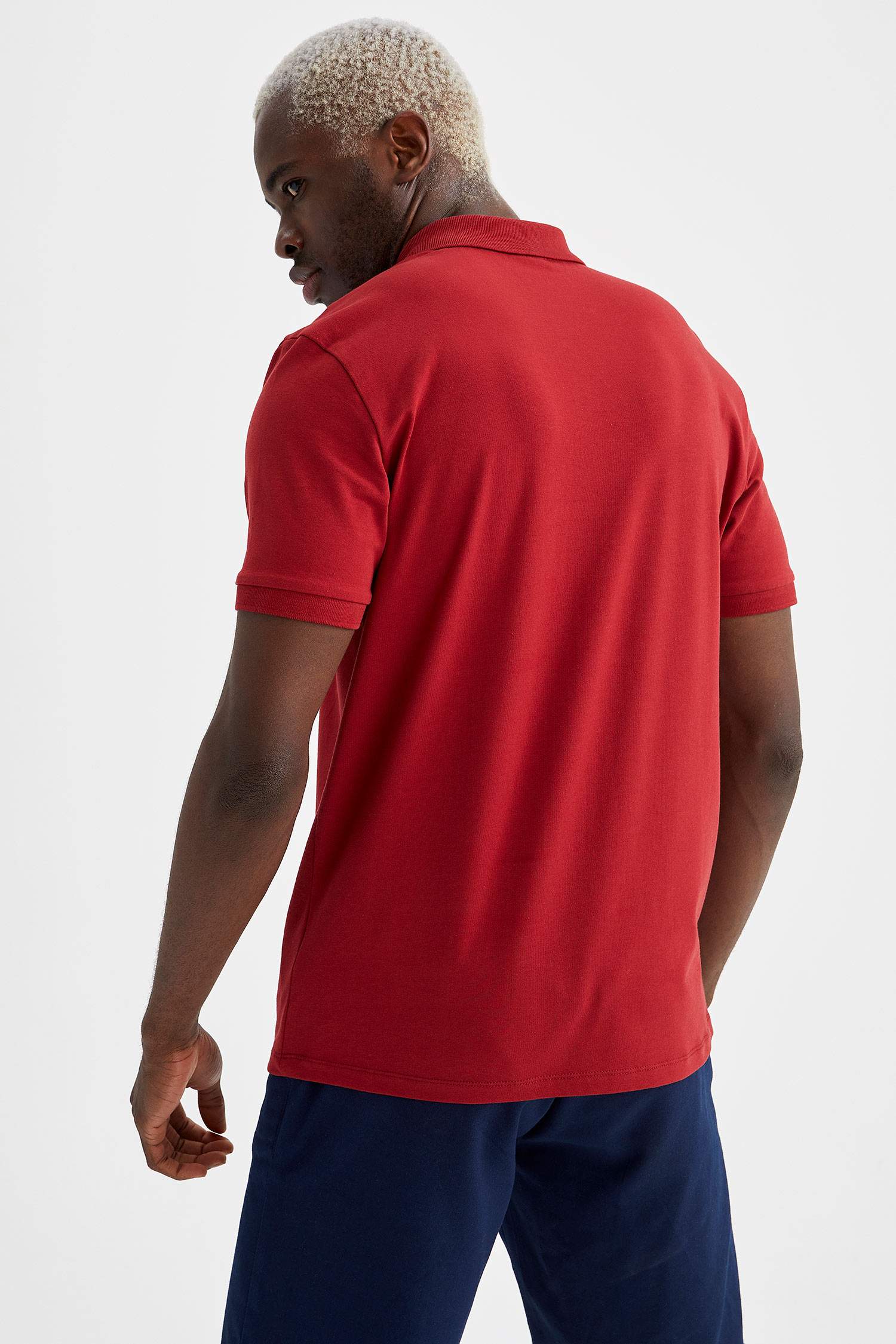 Slim Fit Polo Yaka Basic Kısa Kollu Tişört