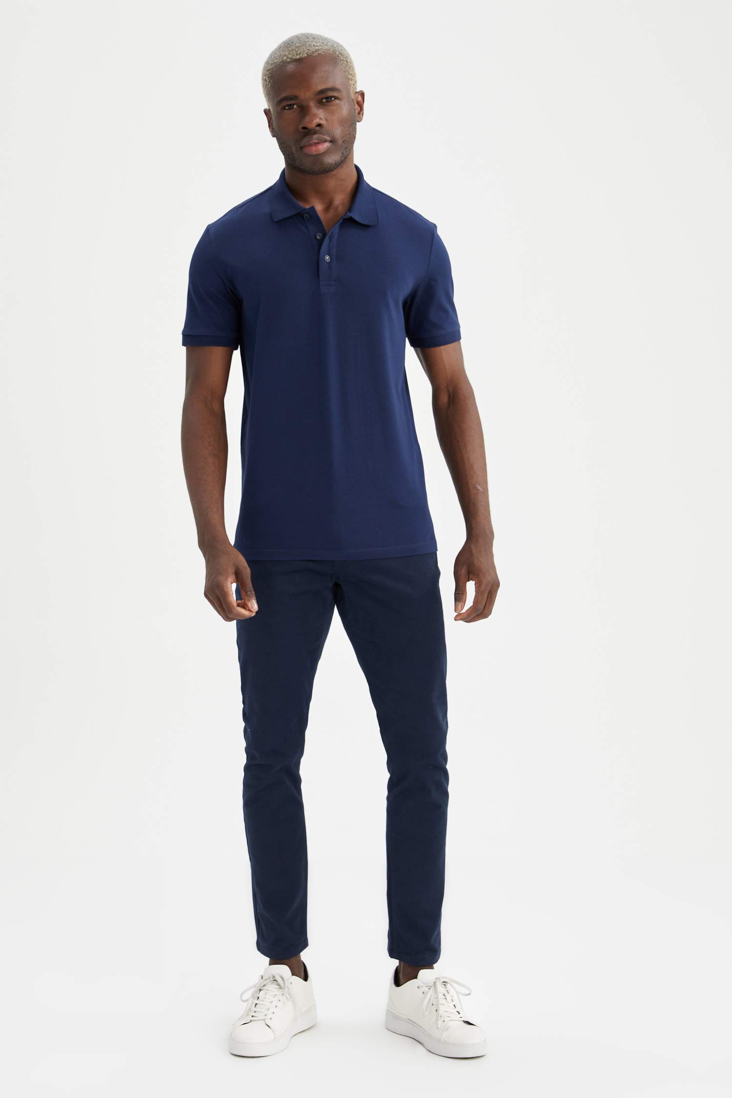 Slim Fit Polo Yaka Basic Kısa Kollu Tişört