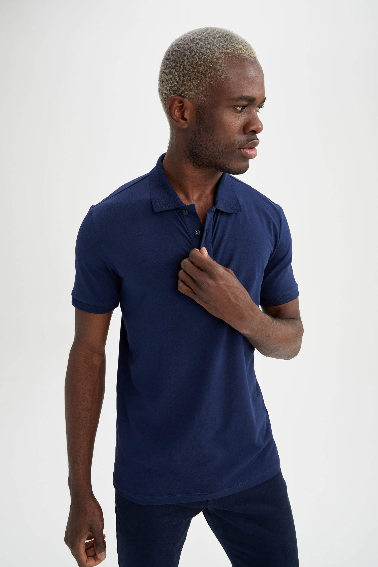 Slim Fit Polo Yaka Basic Kısa Kollu Tişört