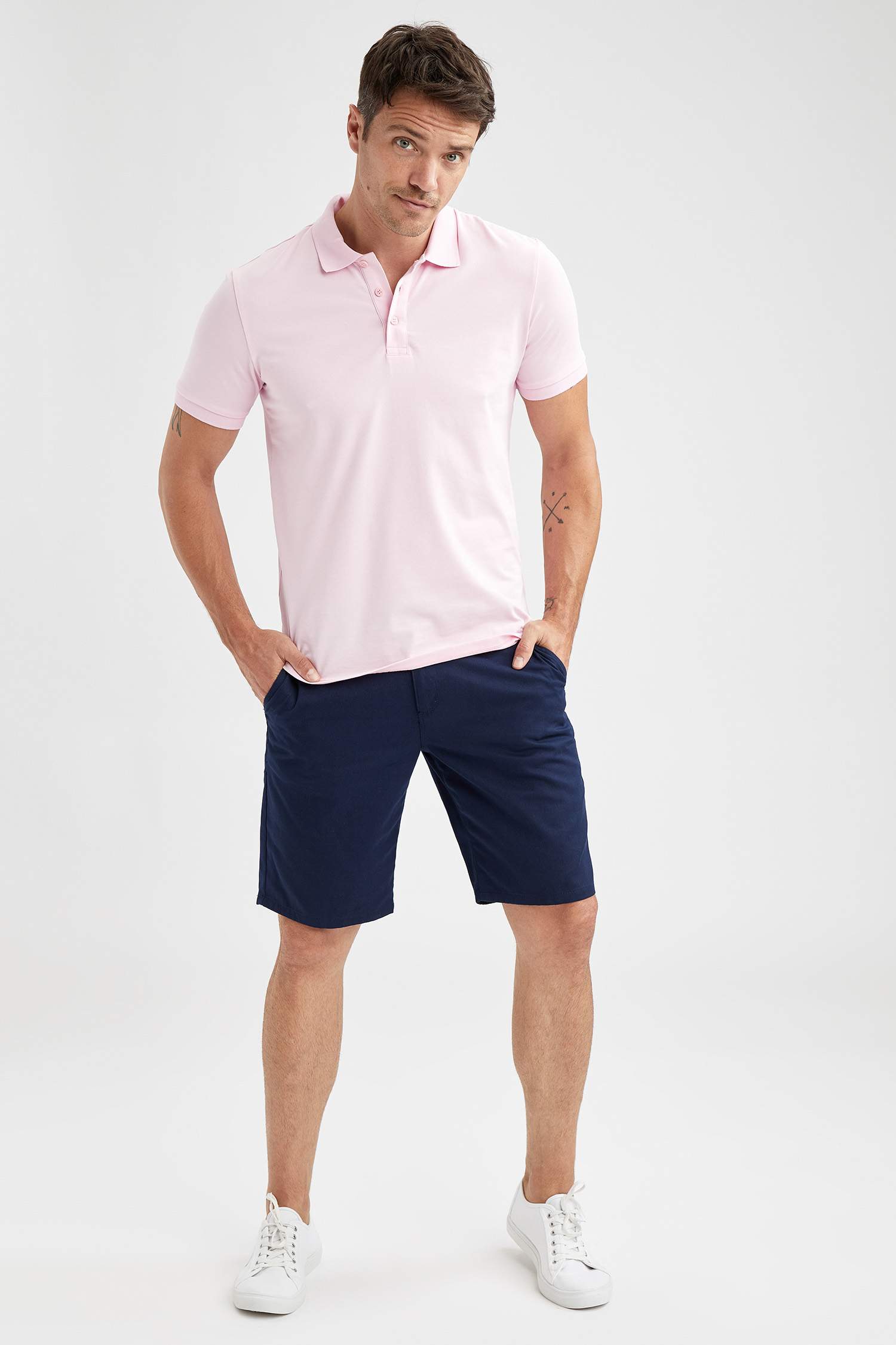 Slim Fit Polo Yaka Basic Kısa Kollu Tişört