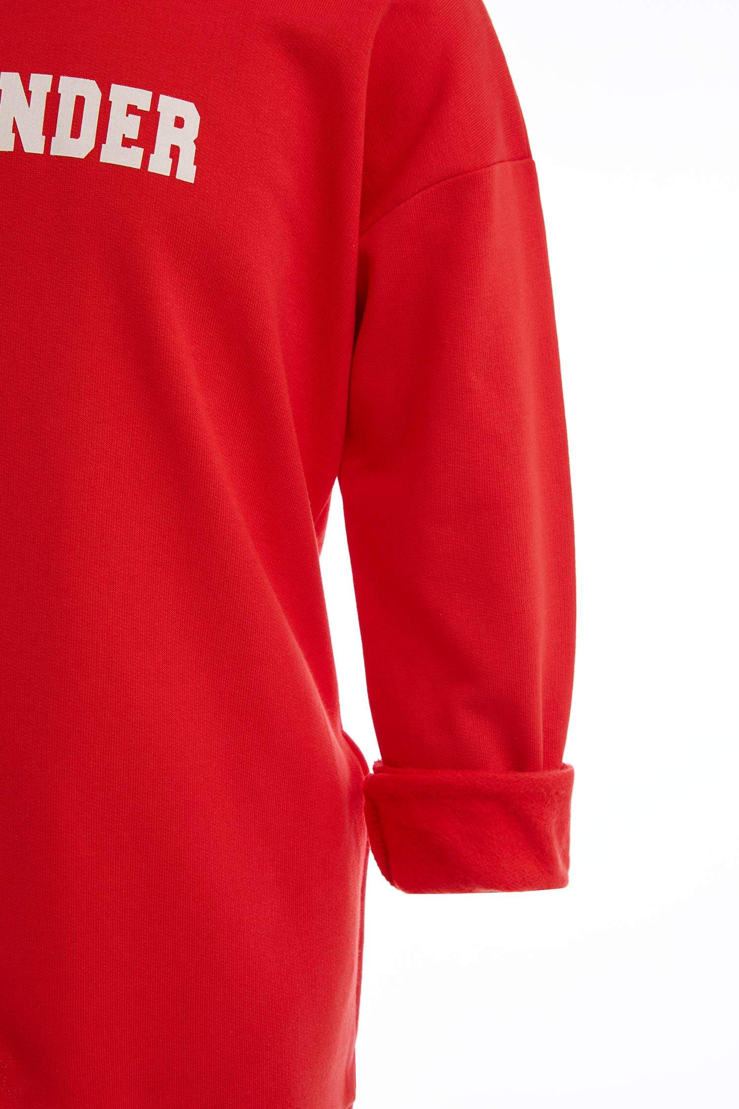 Kız Çocuk Regular Fit Kapüşonlu Baskılı Sweatshirt