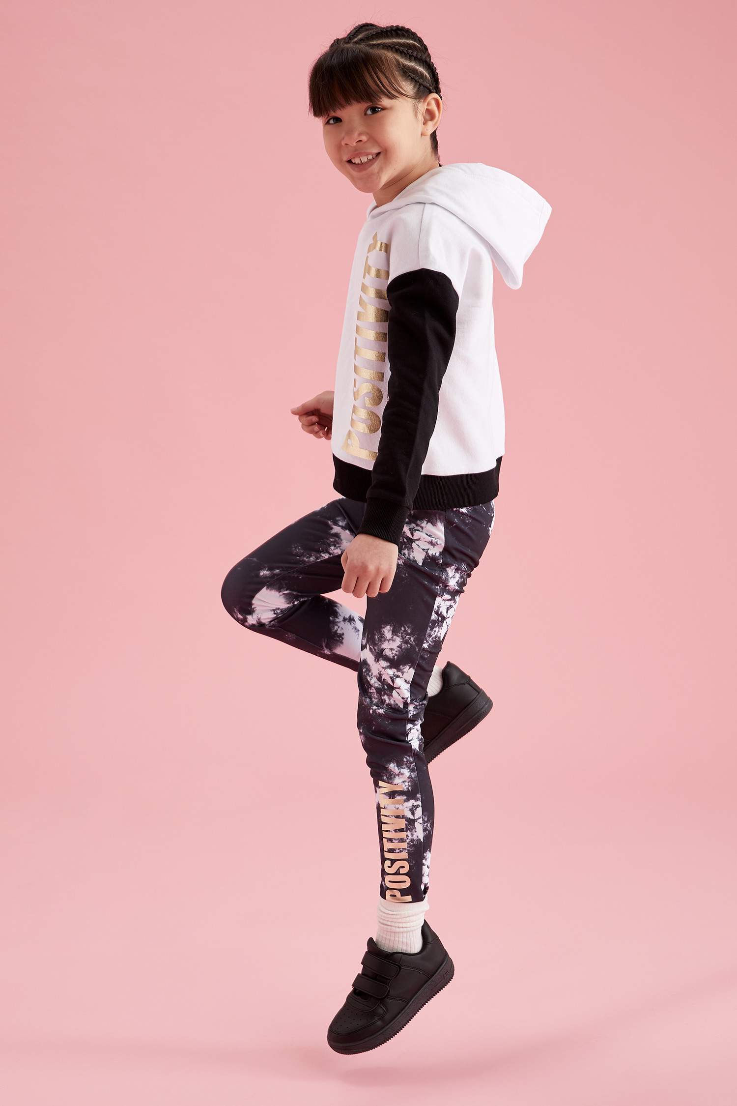 Kız Çocuk Batik Desenli Slim Fit Tayt