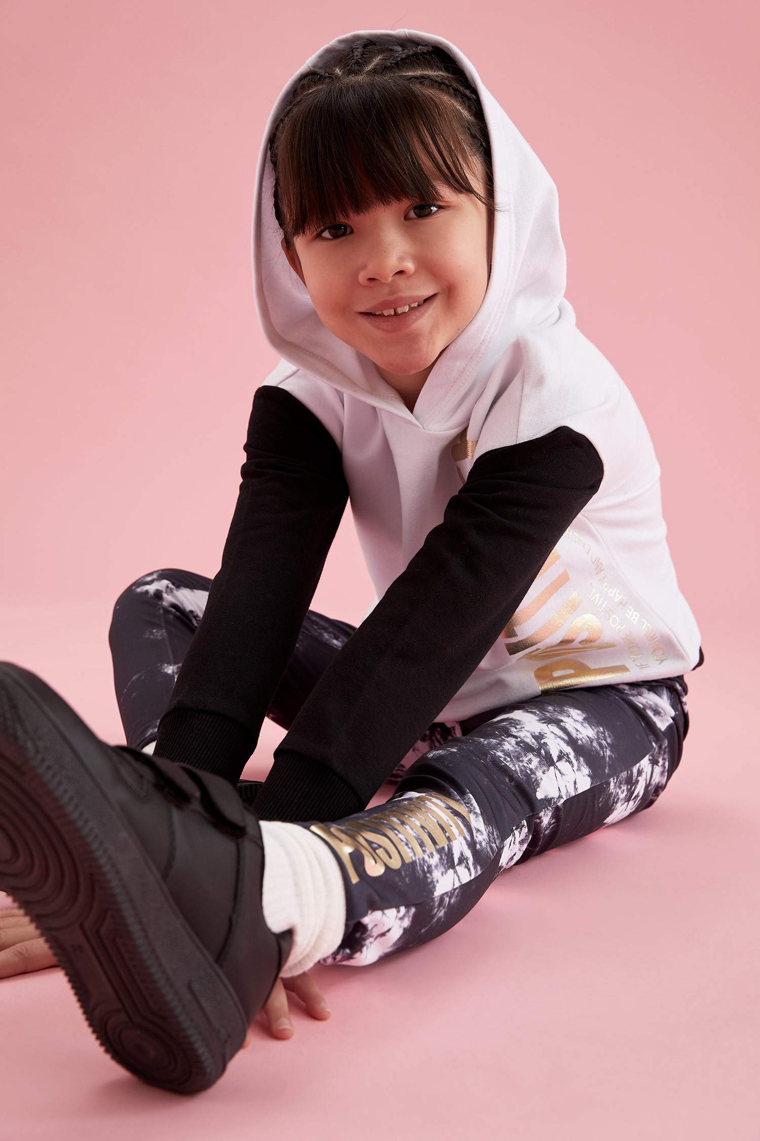 Kız Çocuk Batik Desenli Slim Fit Tayt
