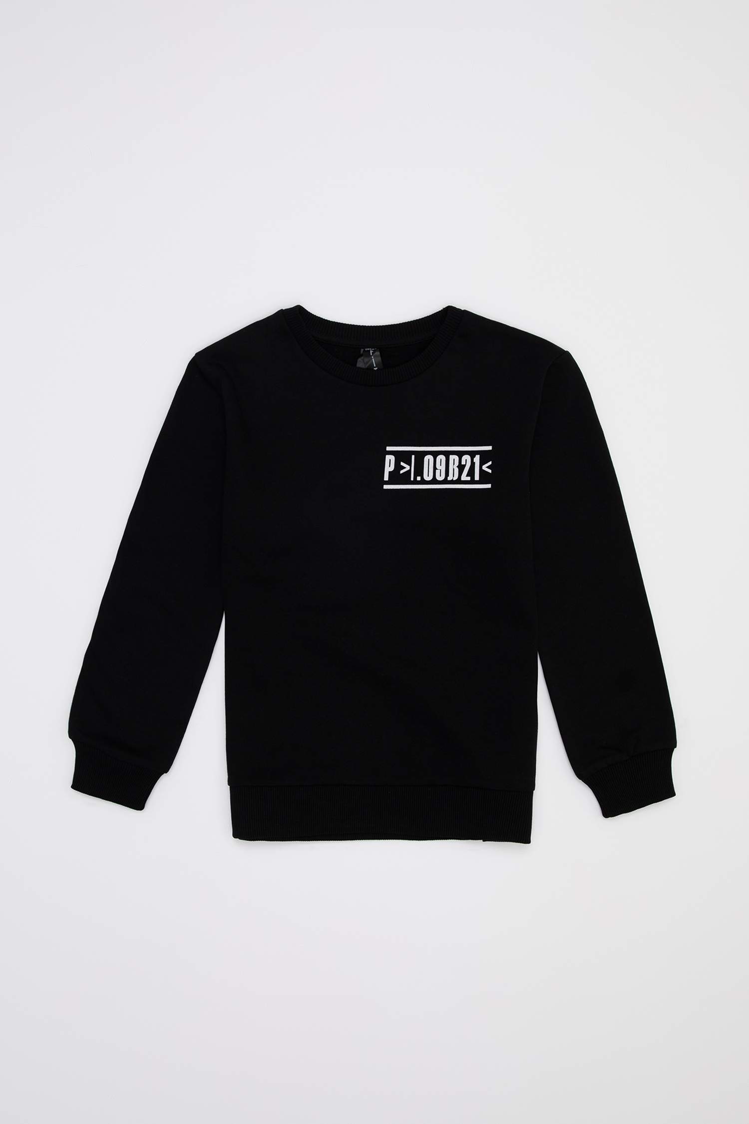 Erkek Çocuk Slogan Desenli Degaje Yaka İçi Yumuşak Tüylü Sweatshirt